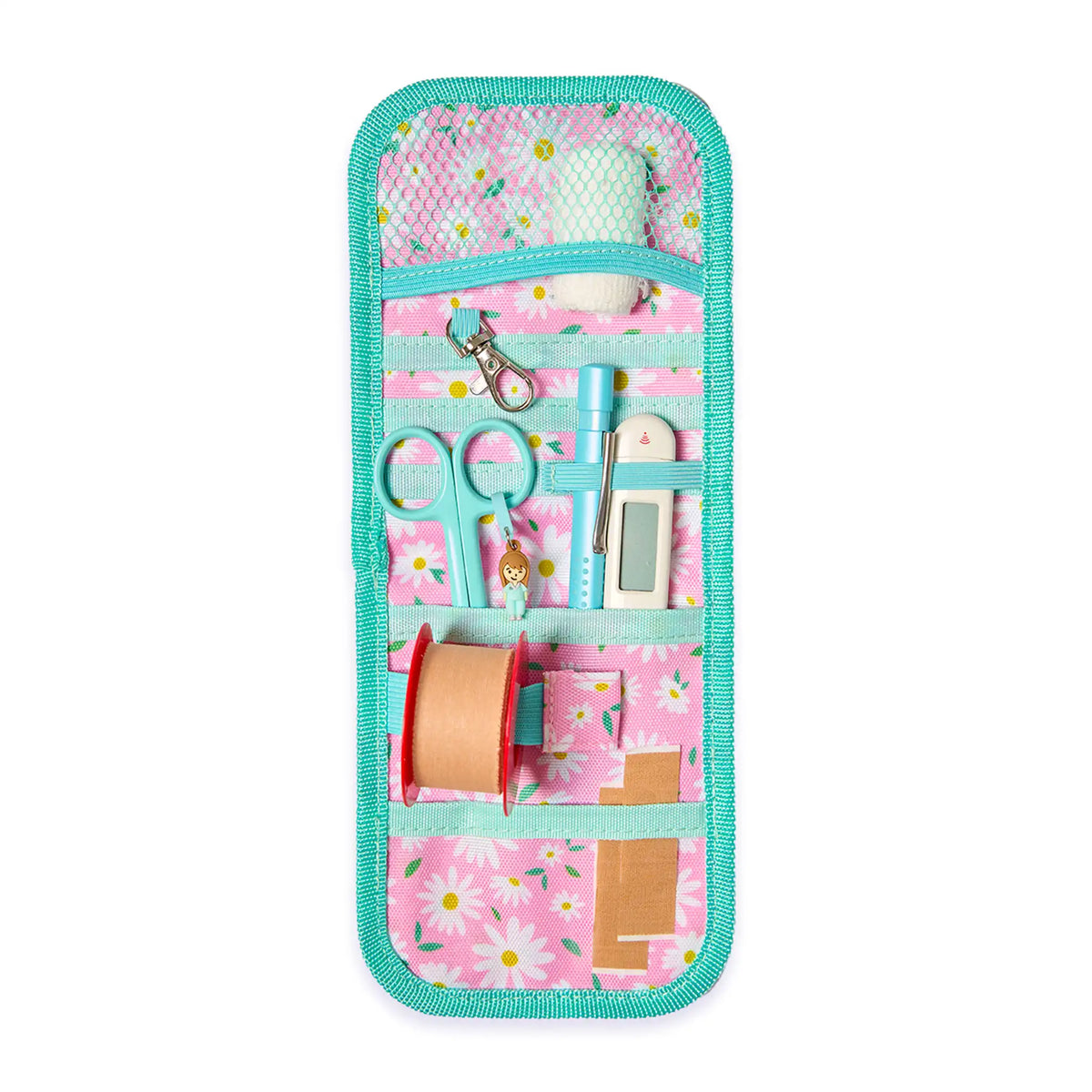 Set para Enfermera Organizador de Bolsillo - Lanyard con Tijeras Enfermeria Pico de Pato - Margaritas de Nurse is Love para enfermería y sanidad