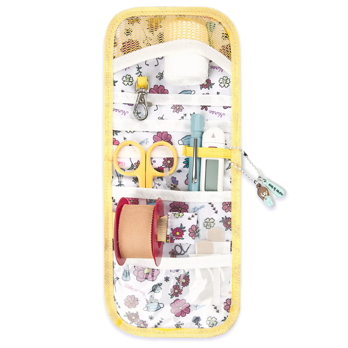 Set para Enfermera Organizador de Bolsillo - Lanyard con Tijeras Enfermeria Pico de Pato Flores de Nurse is Love para enfermería y sanidad