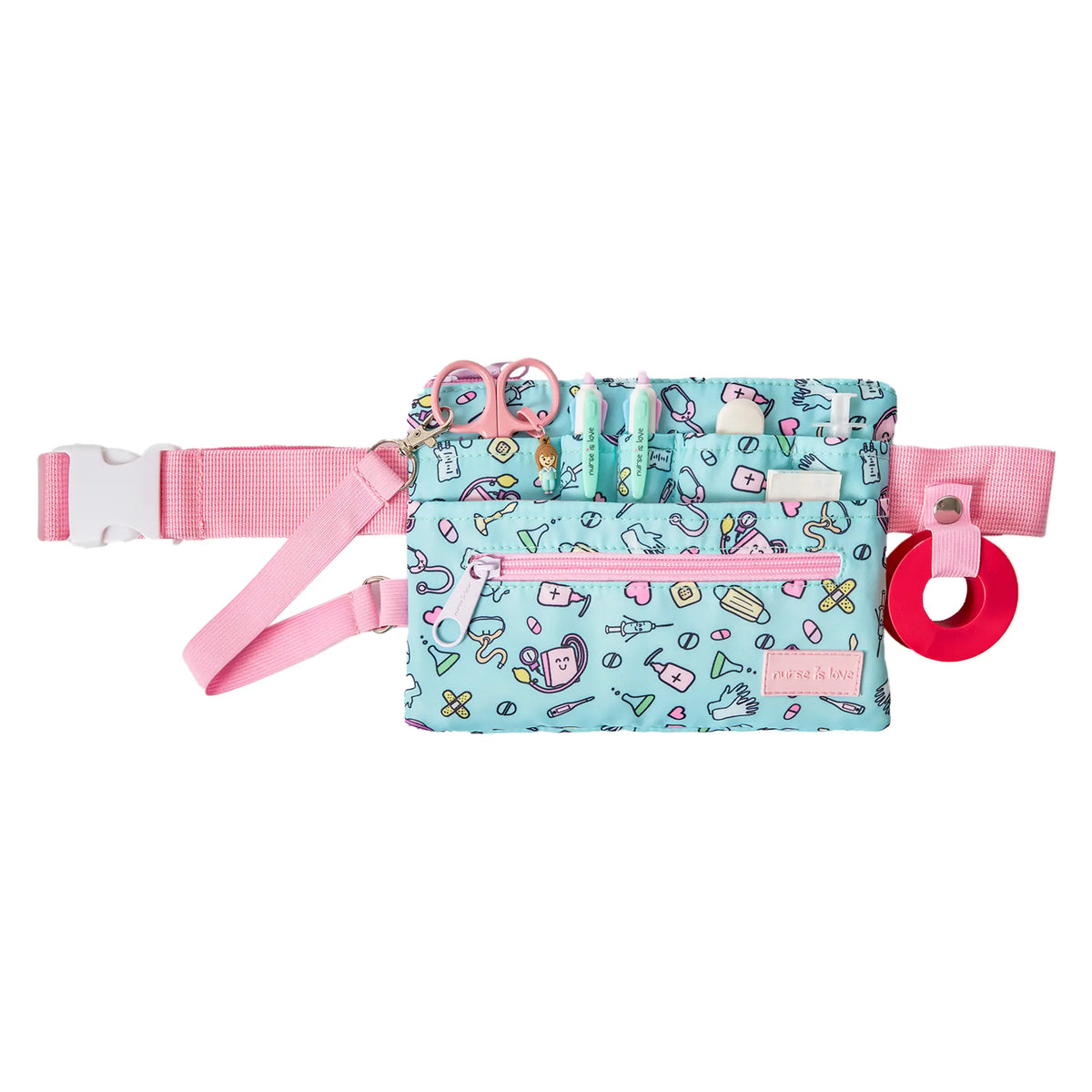 Set para Enfermera Organizador Riñonera - Lanyard - Tijeras Enfermeria Mayo - Aqua de Nurse is Love para enfermería y sanidad