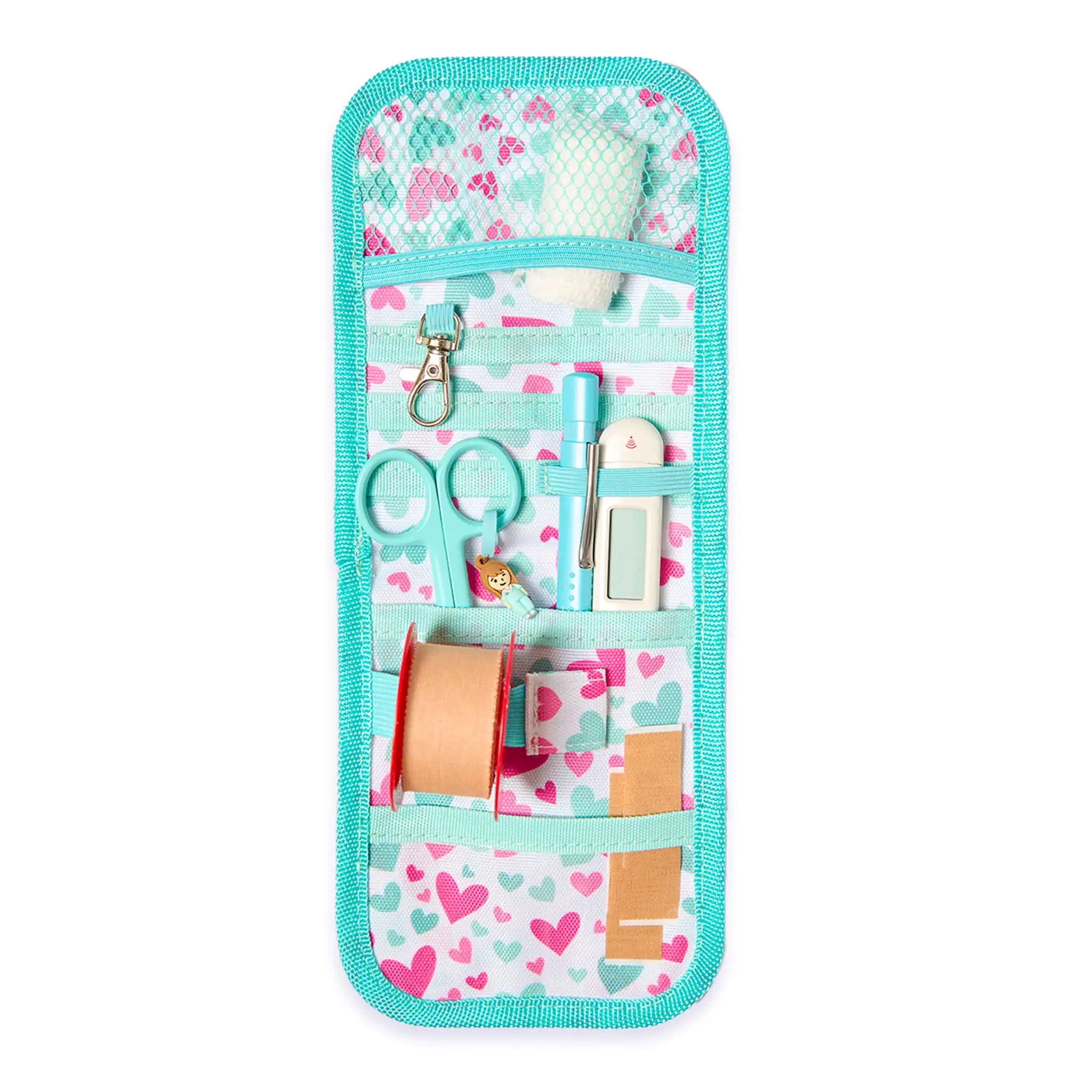 Organizador de Bolsillo Aqua Corazones de Nurse is Love para enfermería y sanidad