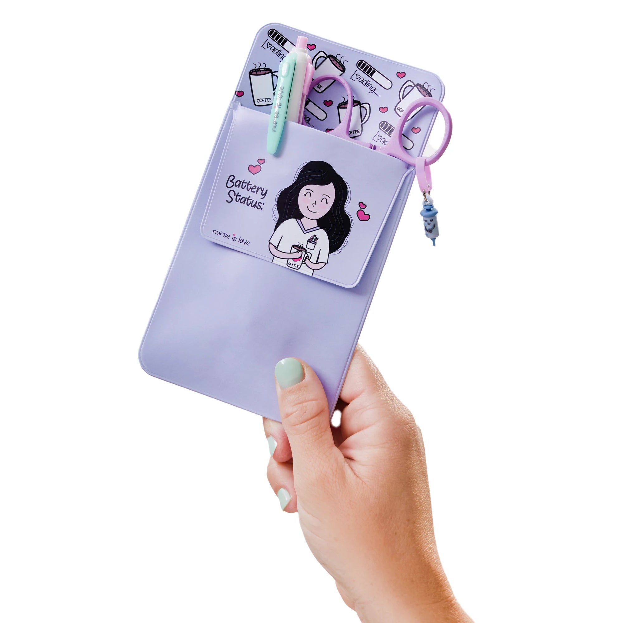 Salvabolsillos Morado de Nurse is Love para enfermería y sanidad
