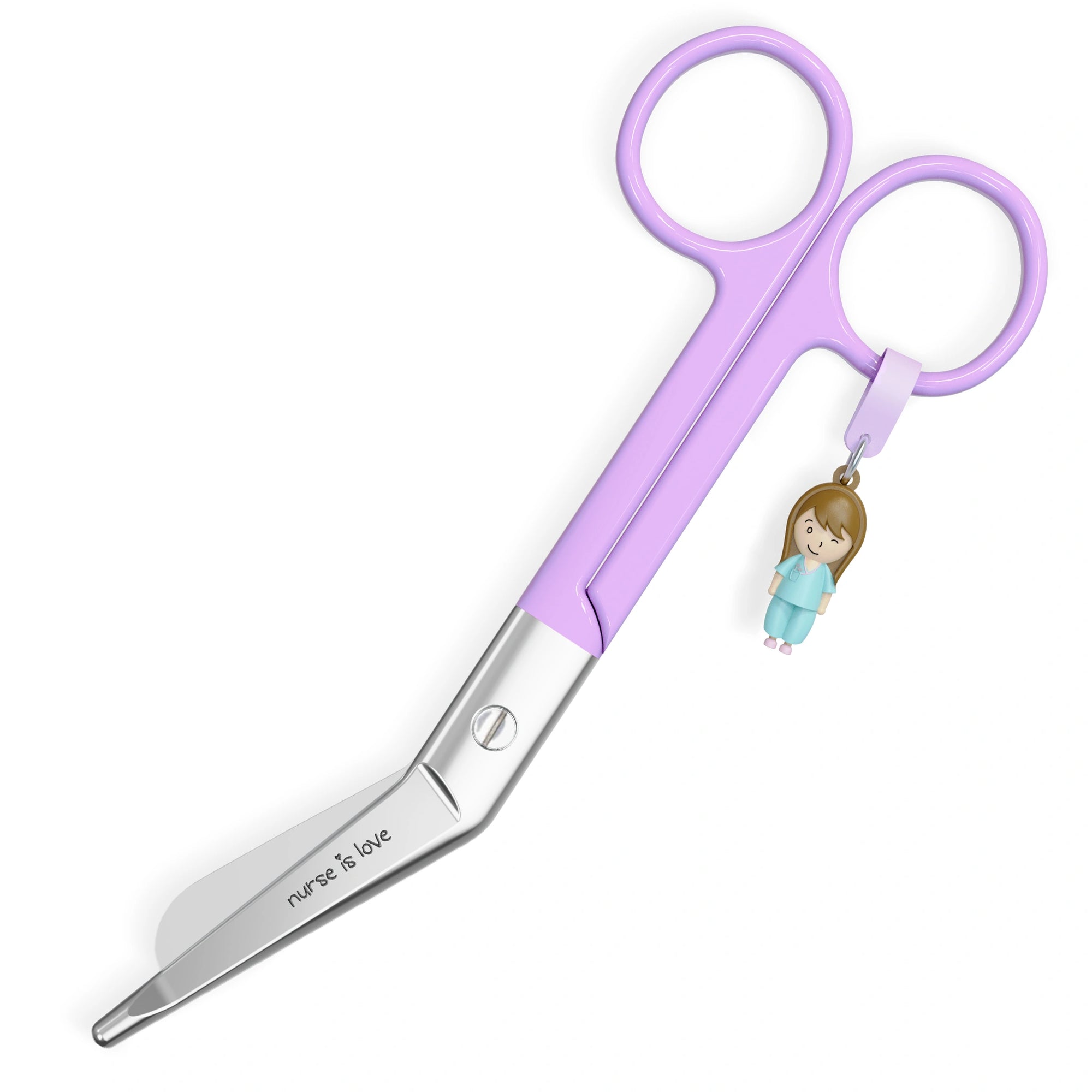Tijeras Enfermería Pico de Pato Morada de Nurse is Love para enfermería y sanidad