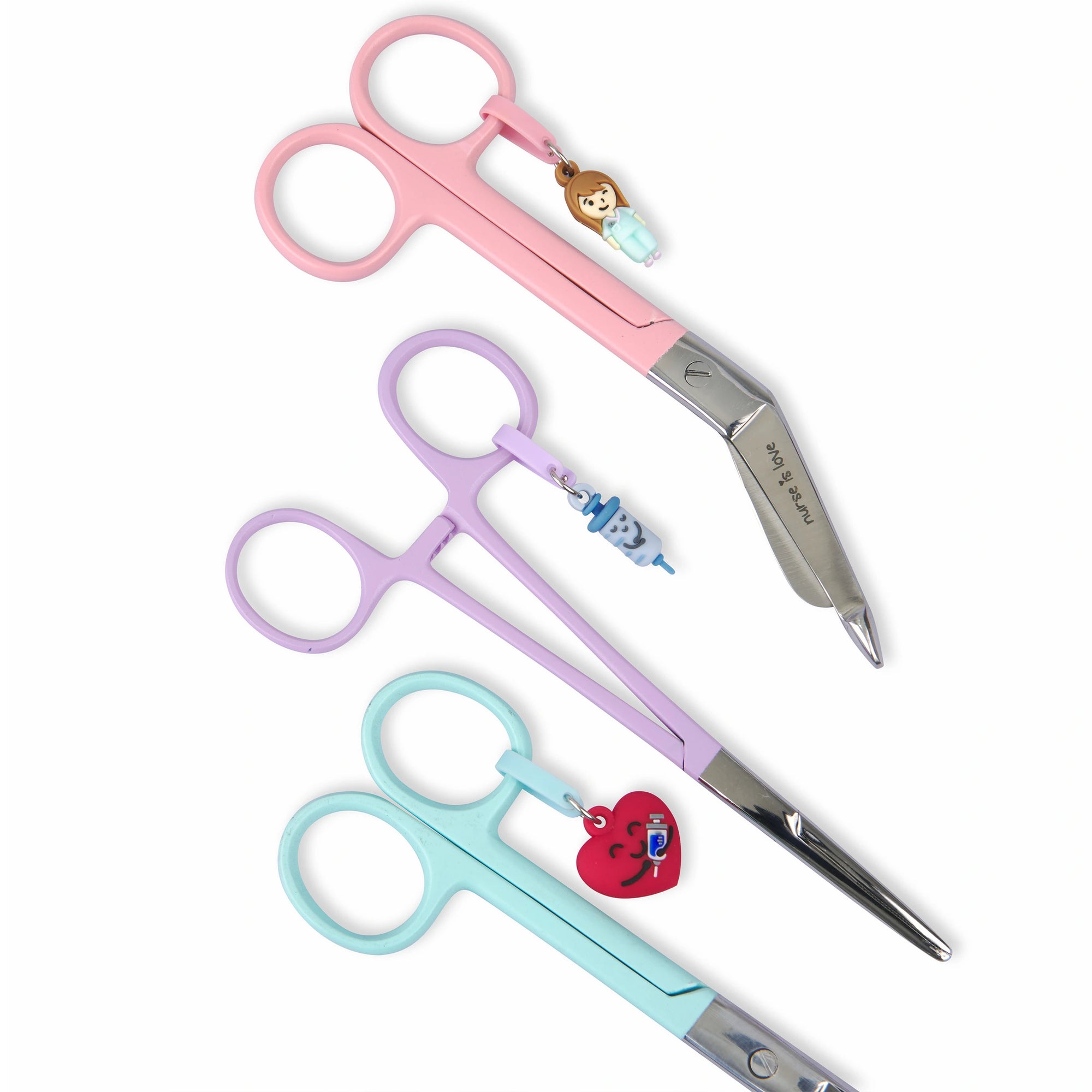 Set de Tijeras de Enfermería y Pinzas Kocher de Nurse is Love para enfermería y sanidad