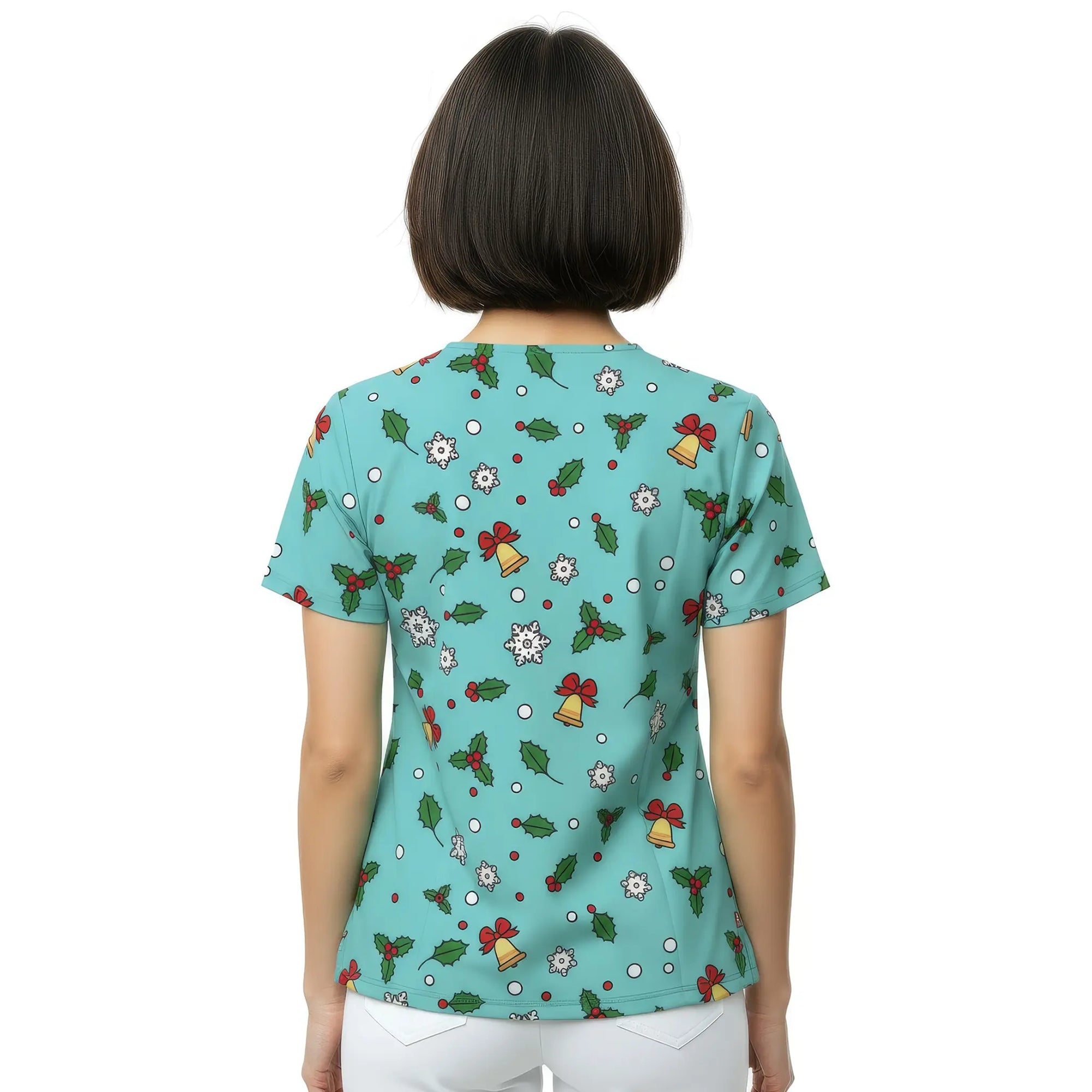 Casaca Aqua Navidad de Nurse is Love para enfermería y sanidad