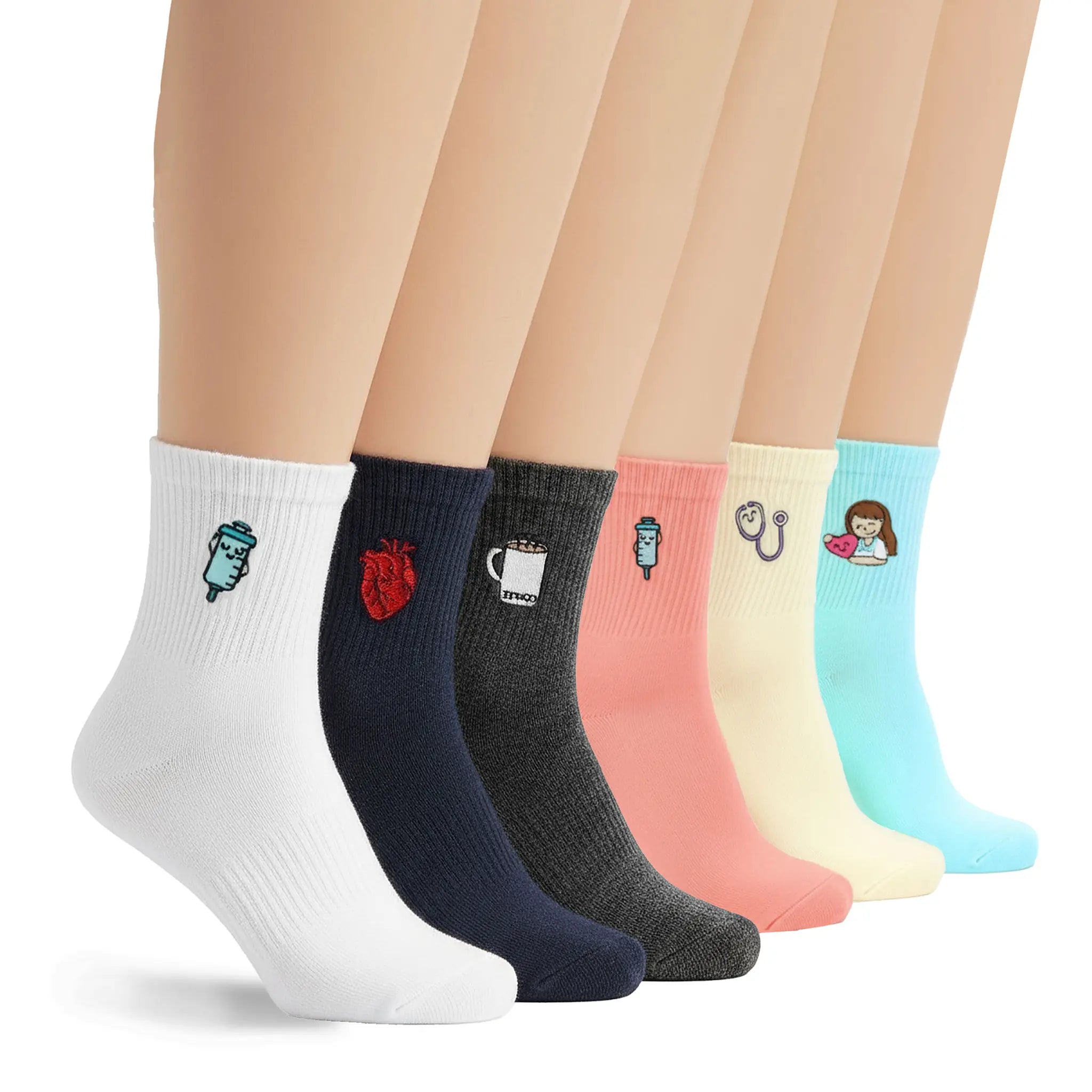 Calcetines para Enfermeras Diseño Variado (Set de 6) de Nurse is Love para enfermería y sanidad