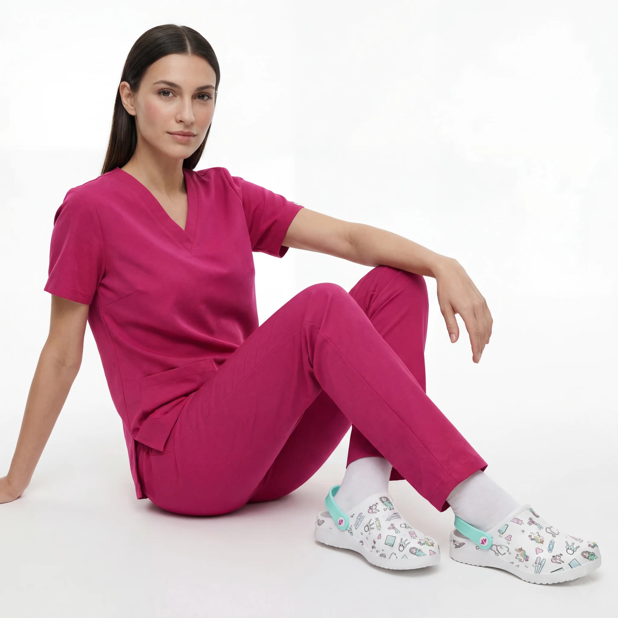 Zuecos para Enfermeras Blanco Aqua de Nurse is Love para enfermería y sanidad