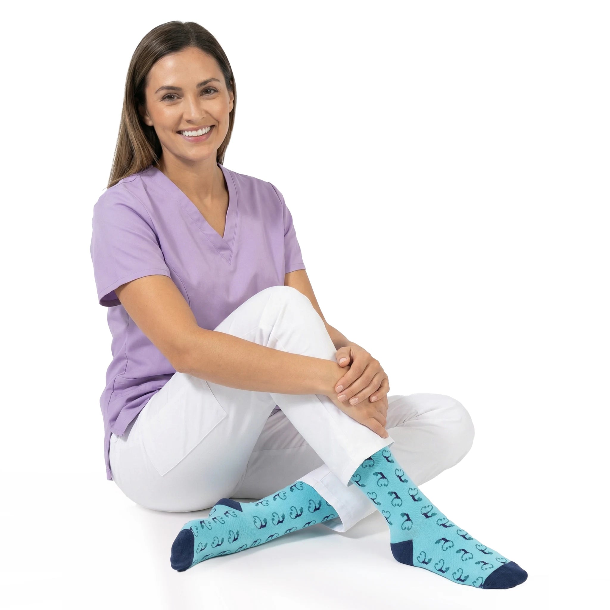 Medias de Compresion Estetoscopio Azul de Nurse is Love para enfermería y sanidad