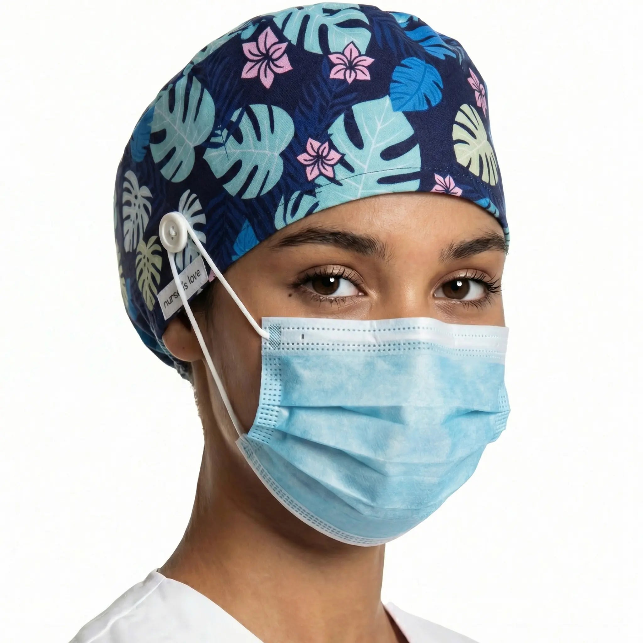 Gorro Hojas Navy para Enfermeras de Nurse is Love para enfermería y sanidad