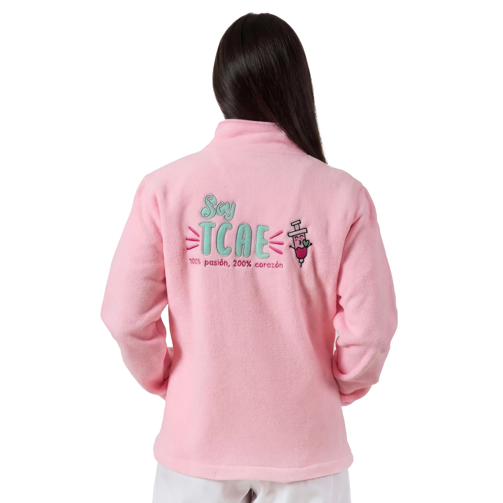 Chaqueta Polar Rosa TCAE de Nurse is Love para enfermería y sanidad