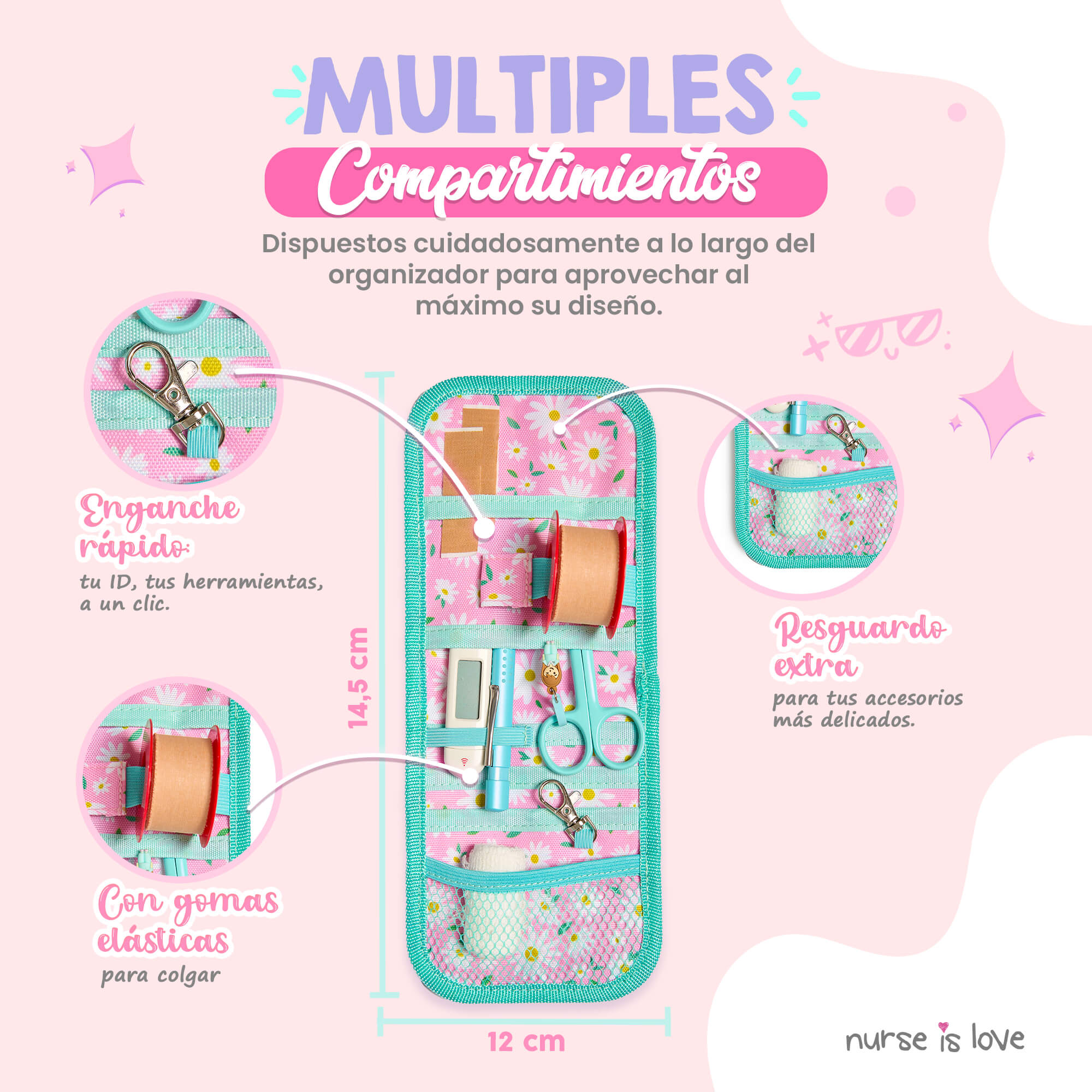 Organizador de Bolsillo Aqua Margaritas