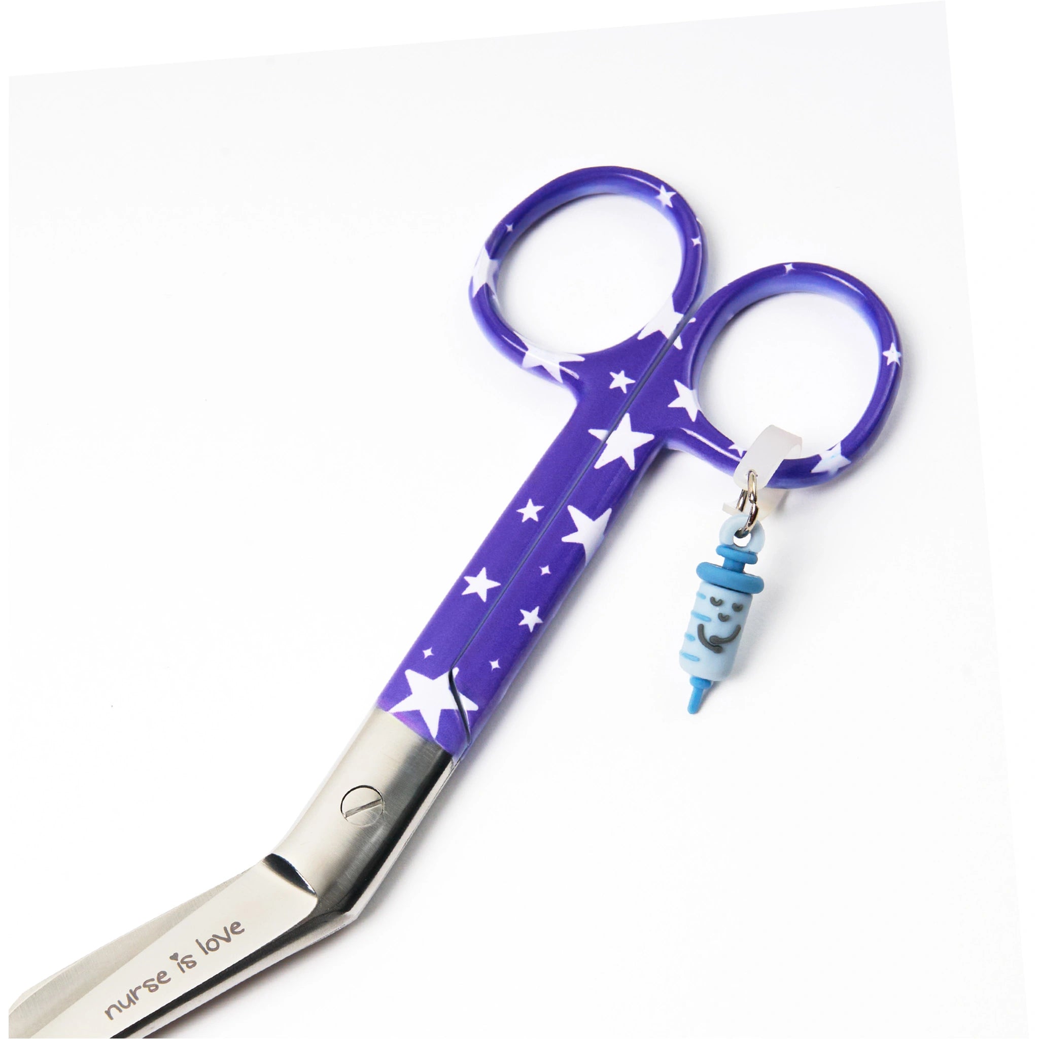Tijeras Enfermería Pico de Pato Estrellas Azul de Nurse is Love para enfermería y sanidad