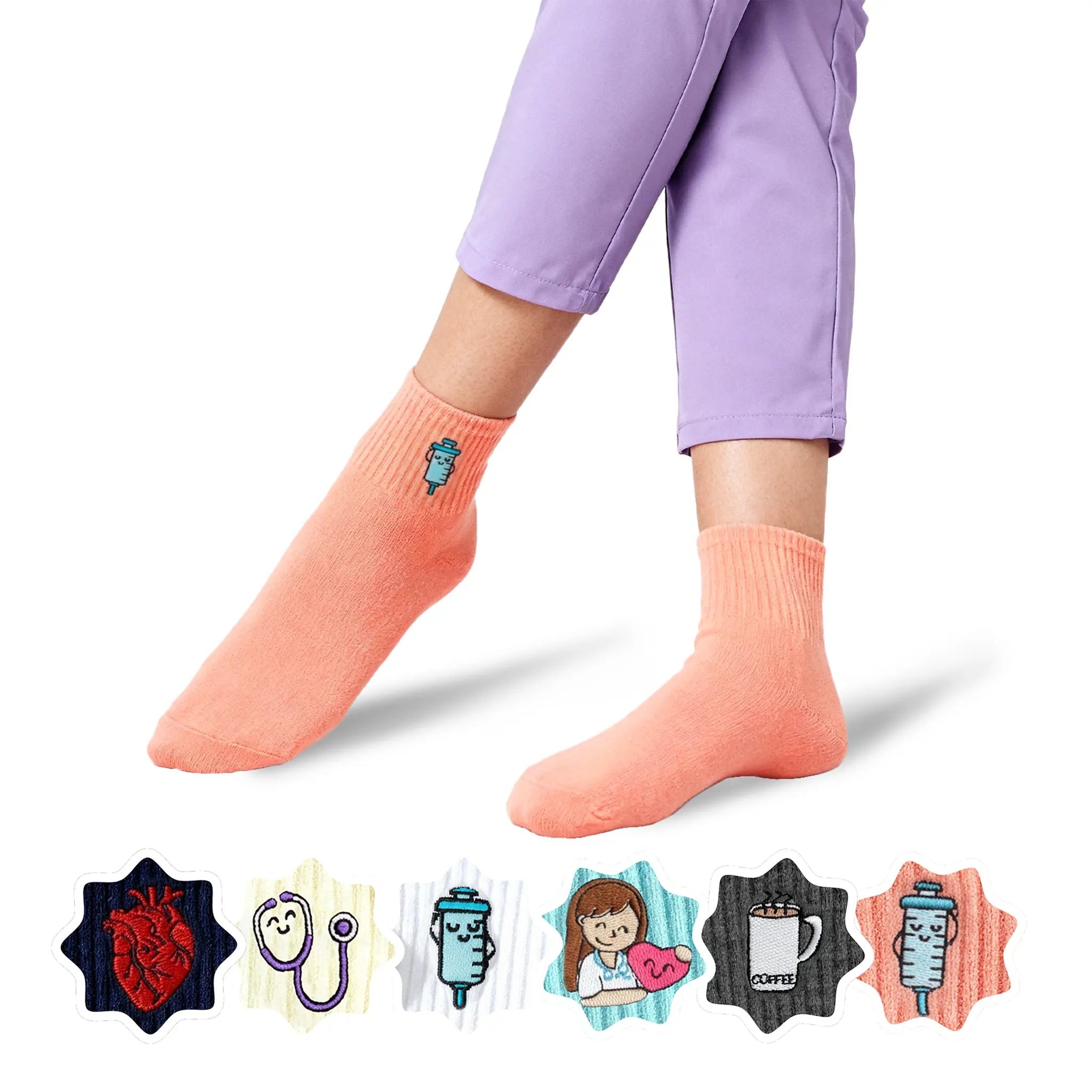 Calcetines para Enfermeras Diseño Variado (Set de 6) de Nurse is Love para enfermería y sanidad