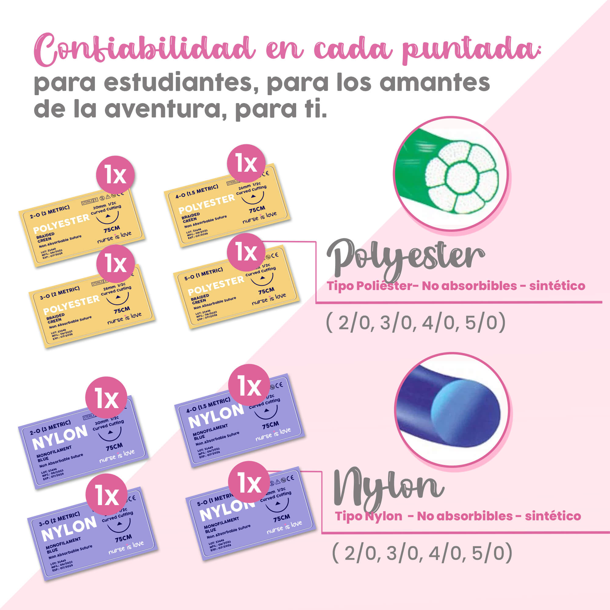 Pack de 16 Suturas de prácticas