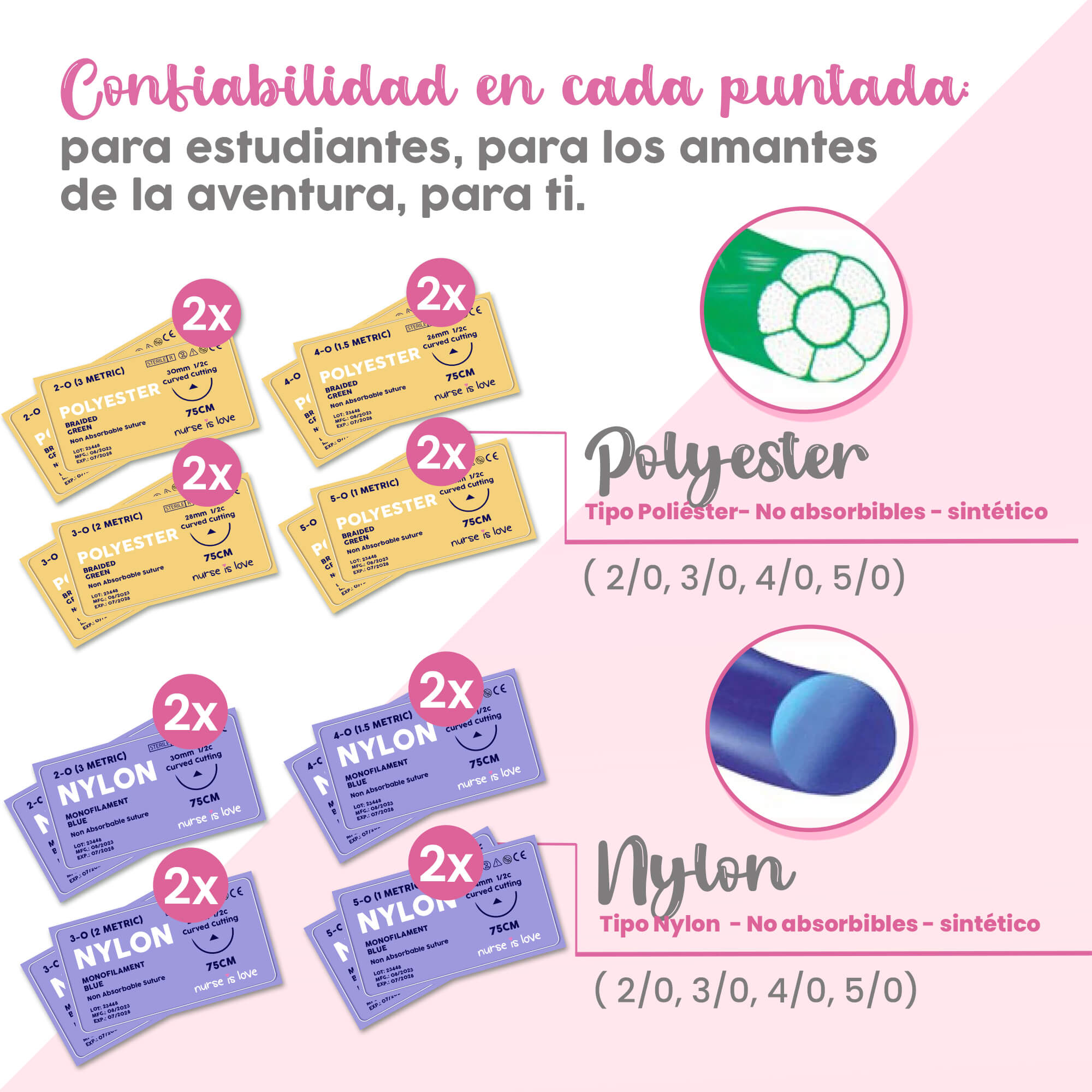 Pack de 32 Suturas de prácticas