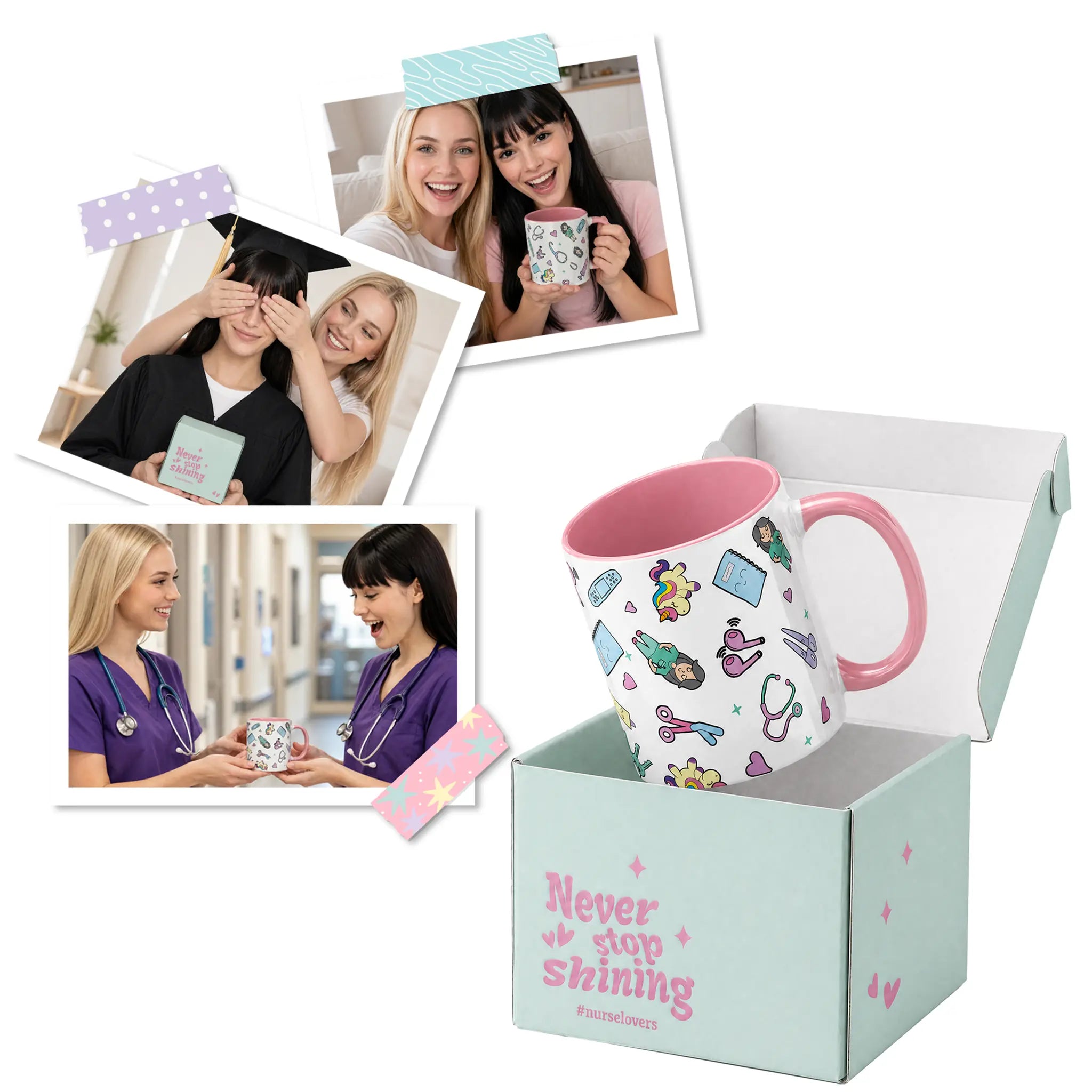 Taza para Enfermeras Unicornios de Nurse is Love para enfermería y sanidad