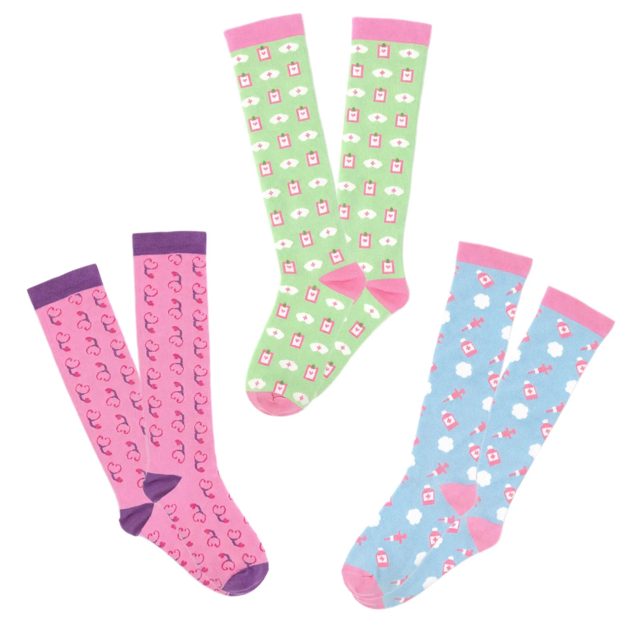 Set Medias de Compresión para Enfermeras Patrones 2 (set de 3 uds.) de Nurse is Love para enfermería y sanidad