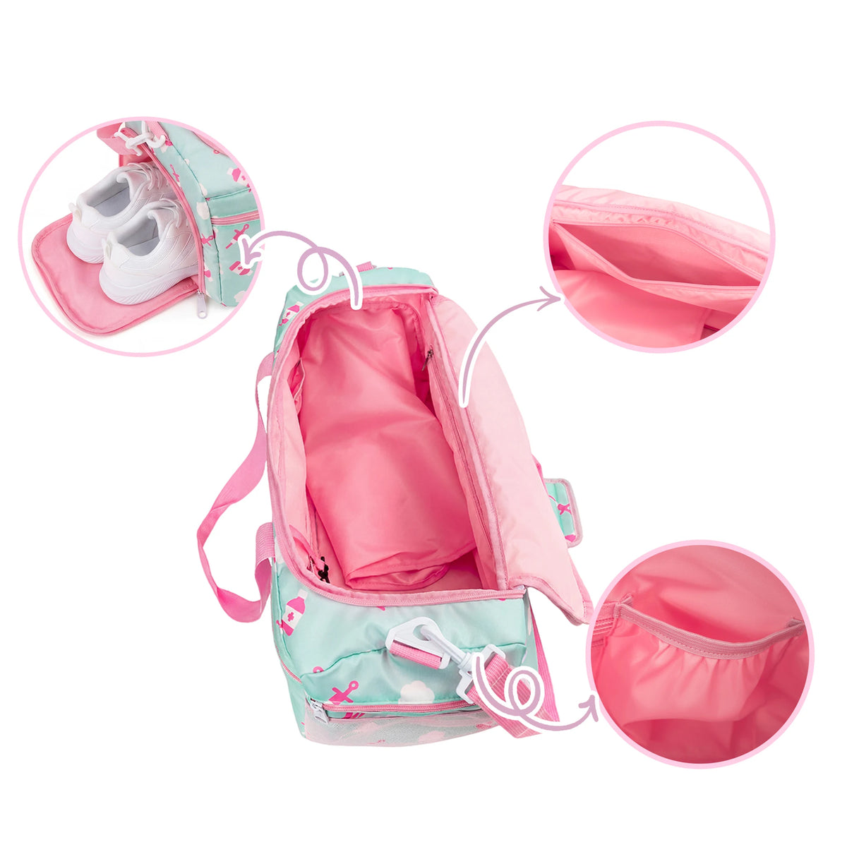 Bolso Deportivo para Enfemeras Aqua Nubes de Nurse is Love para enfermería y sanidad