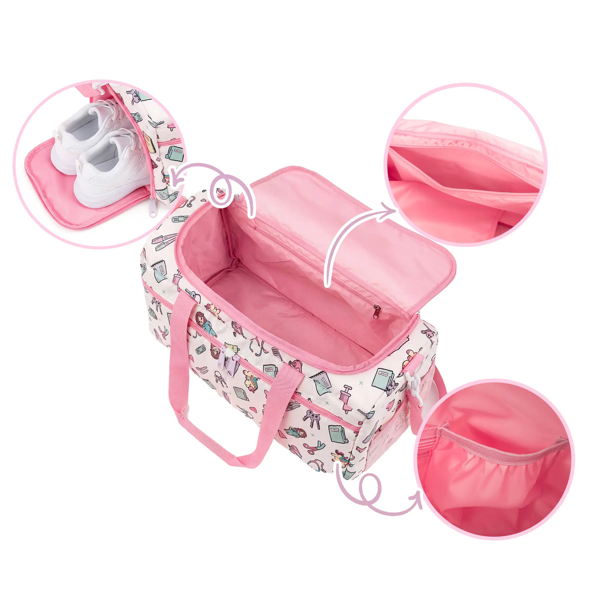 Bolso Deportivo para Enfemeras Unicornios de Nurse is Love para enfermería y sanidad
