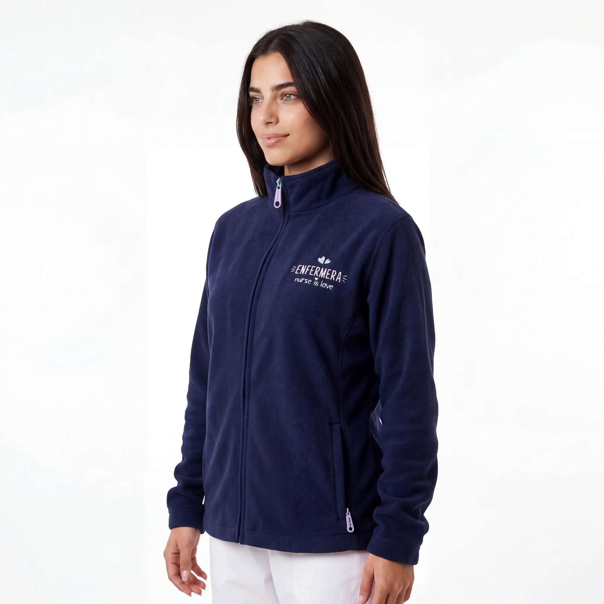 Chaqueta Polar Navy Instrumentos para Enfermeras de Nurse is Love para enfermería y sanidad