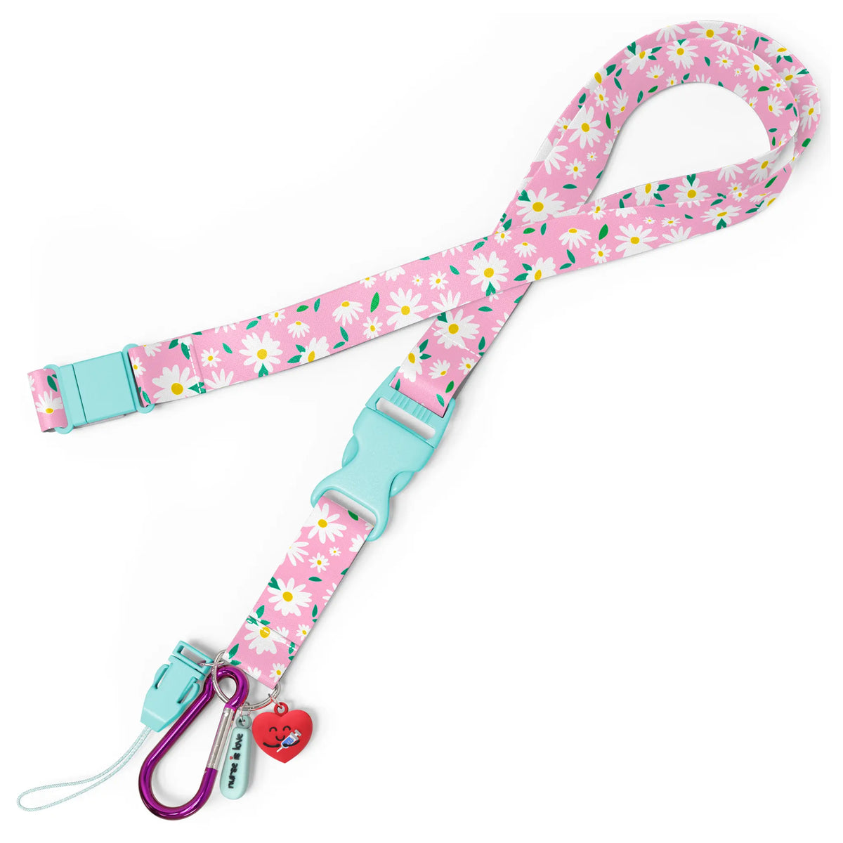 Set para Enfermera Organizador de Bolsillo - Lanyard con Tijeras Enfermeria Pico de Pato - Margaritas de Nurse is Love para enfermería y sanidad
