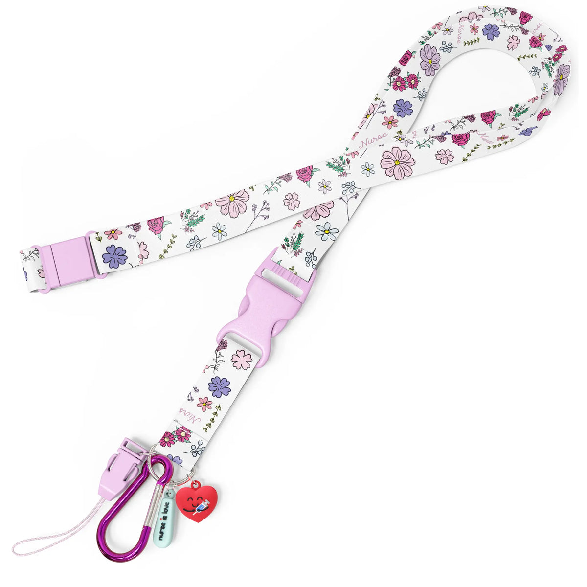 Set para Enfermera Organizador de Bolsillo, Lanyard con Tijeras Enfermeria Mayo - Flores de Nurse is Love para enfermería y sanidad