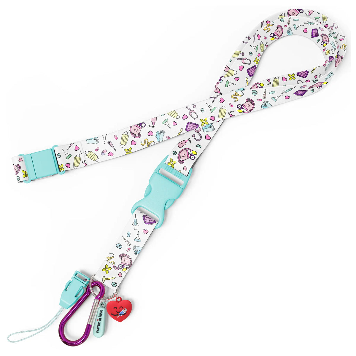 Set para Enfermera Organizador de Bolsillo - Lanyard con Tijeras Enfermeria Pico de Pato - Aqua de Nurse is Love para enfermería y sanidad