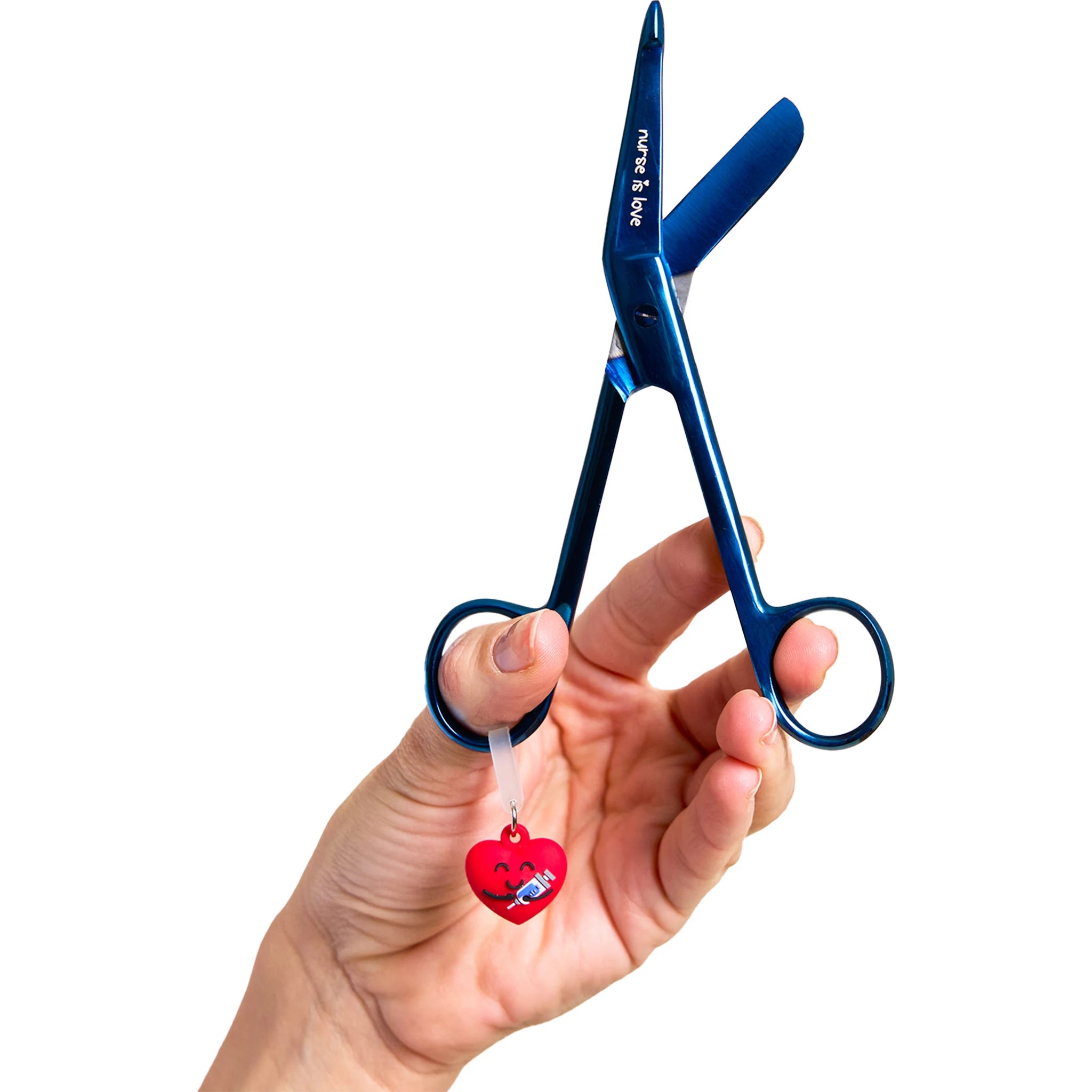 Tijeras Enfermería Pico de Pato Cromium Azul de Nurse is Love para enfermería y sanidad