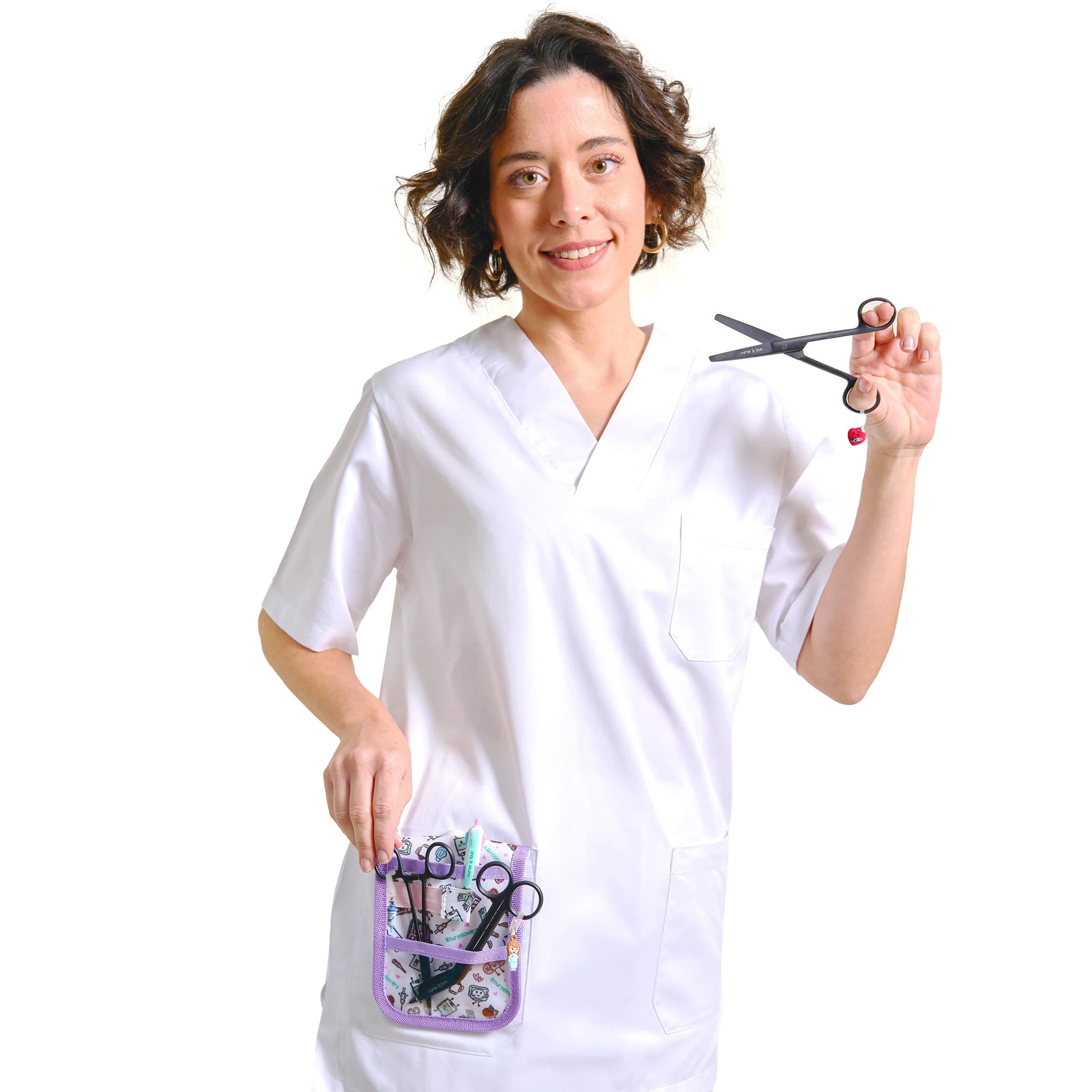 Set de Tijeras de Enfermería y Pinzas Kocher Black de Nurse is Love para enfermería y sanidad