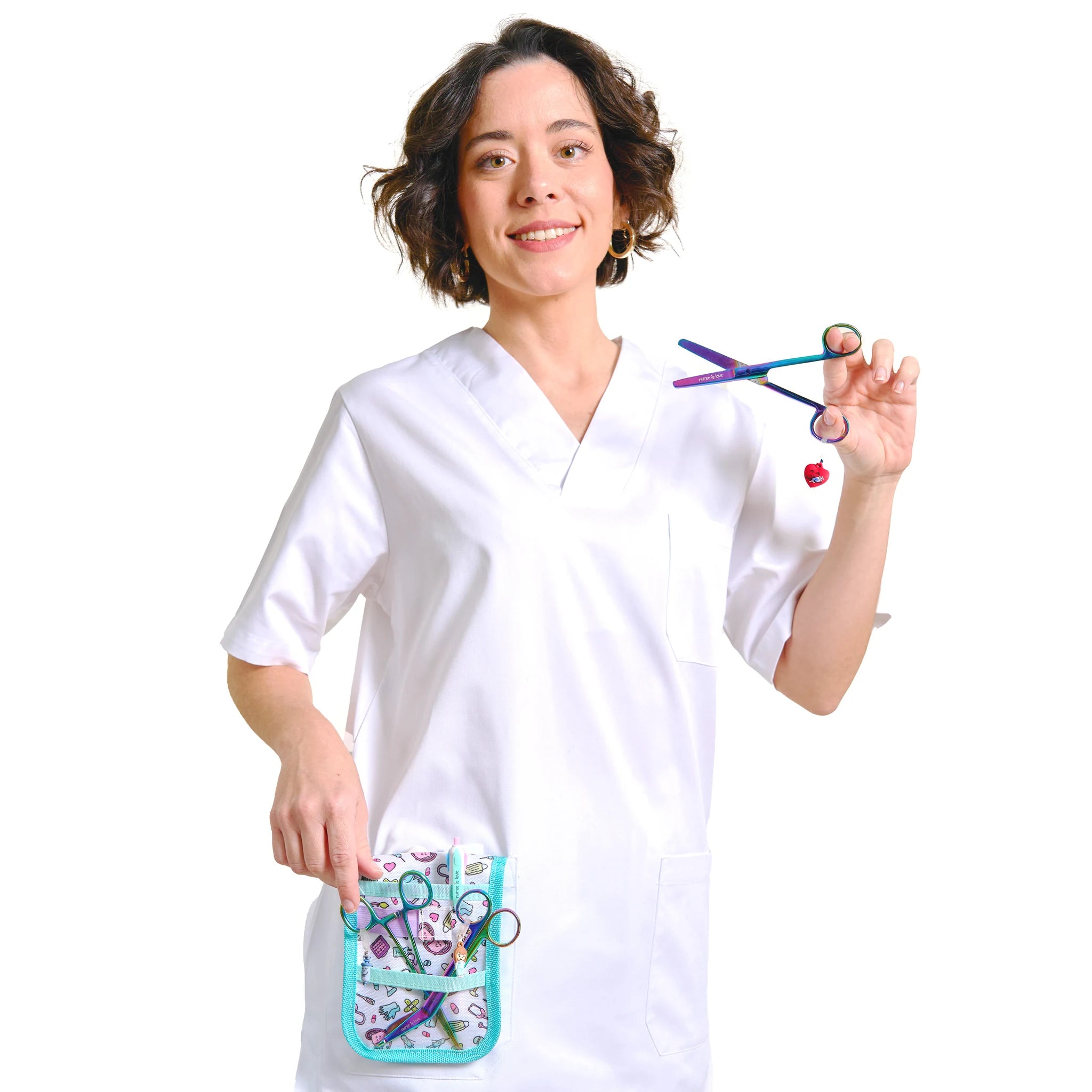 Set de Tijeras de Enfermería y Pinzas Kocher Cromium de Nurse is Love para enfermería y sanidad