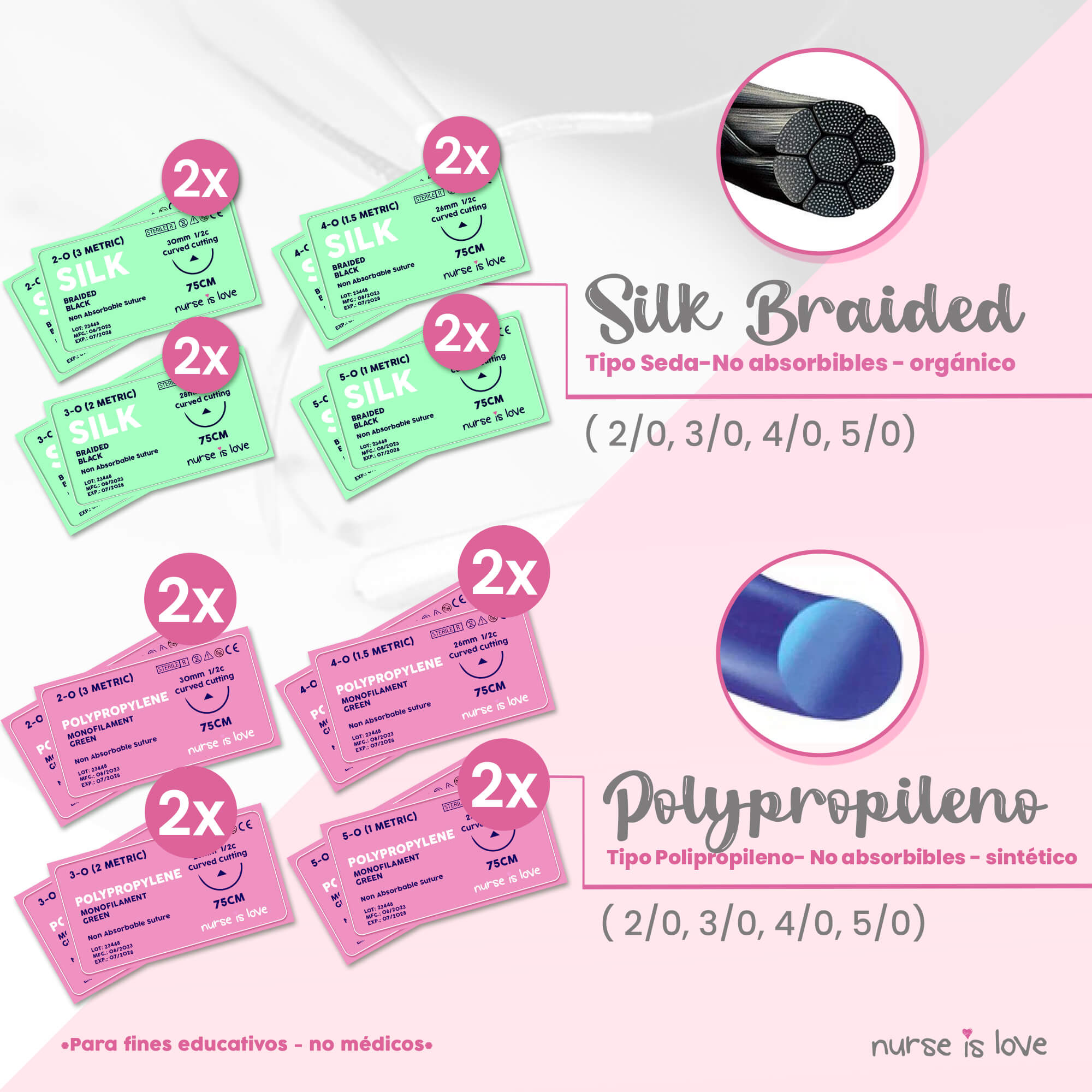 Pack de 32 Suturas de prácticas