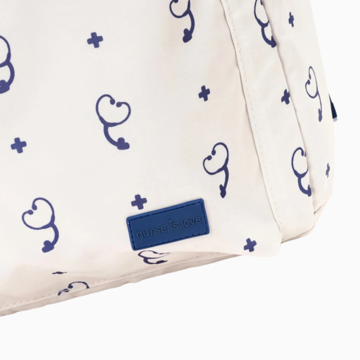 Mochila para Enfermeras Beige Estetoscopio de Nurse is Love para enfermería y sanidad