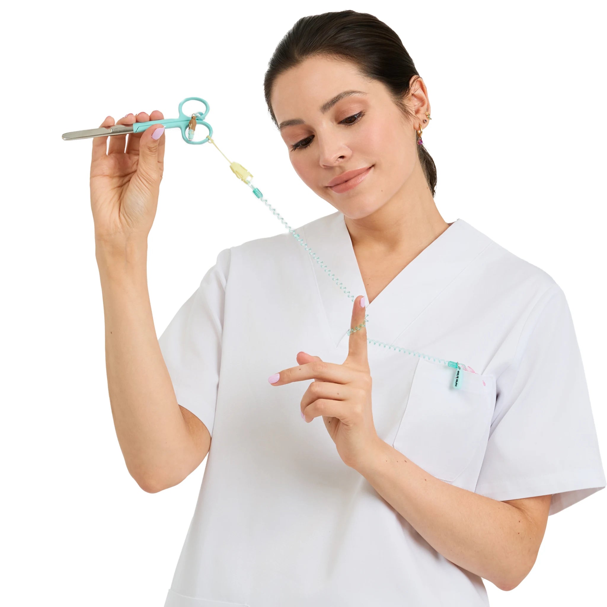 Porta Tijeras Enfermería silicona aqua de Nurse is Love para enfermería y sanidad