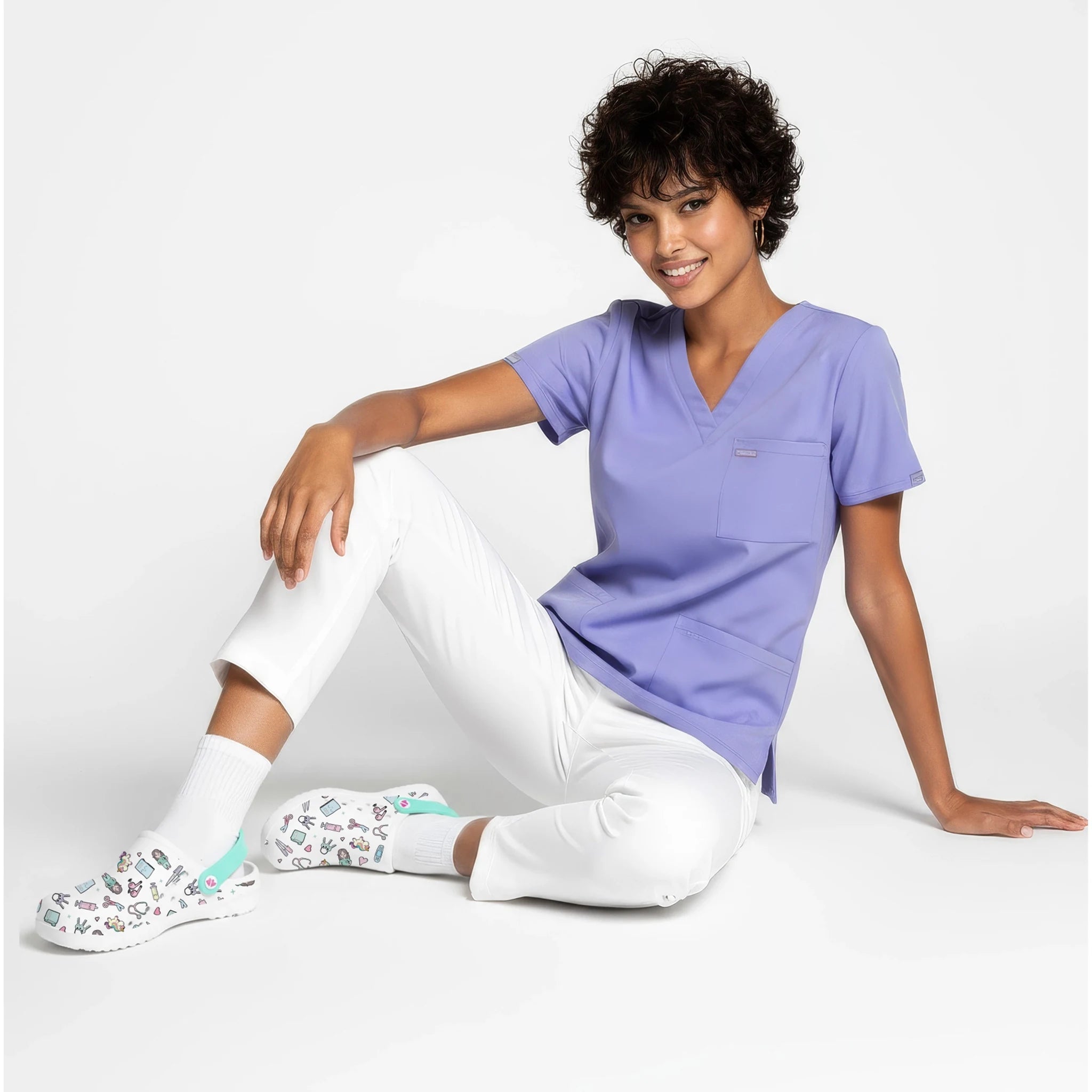 Zuecos para Enfermeras Blanco Aqua de Nurse is Love para enfermería y sanidad