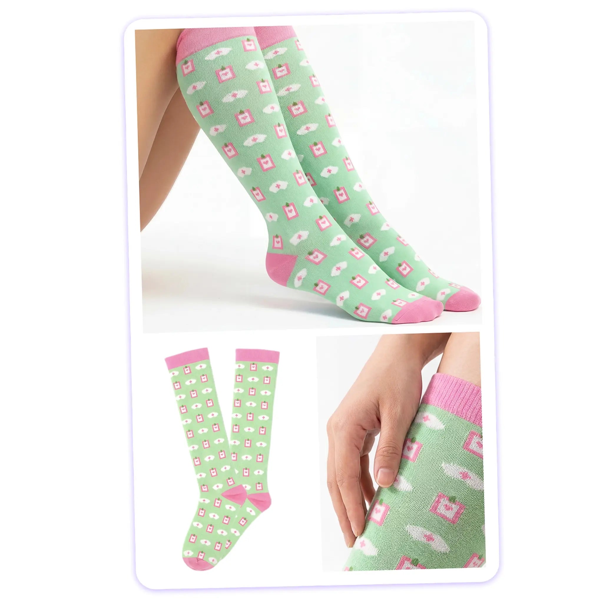 Medias de Compresion Verde de Nurse is Love para enfermería y sanidad