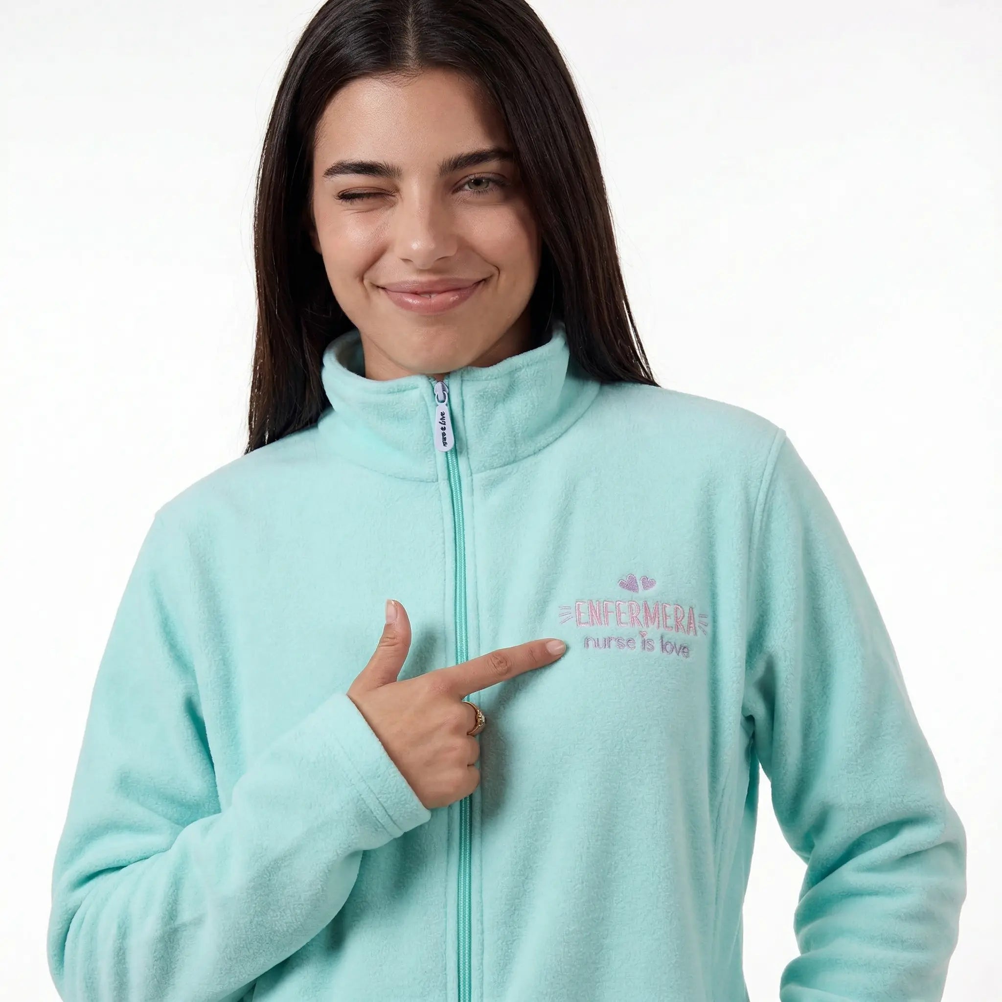 Chaqueta Polar Aqua para Enfermeras de Nurse is Love para enfermería y sanidad