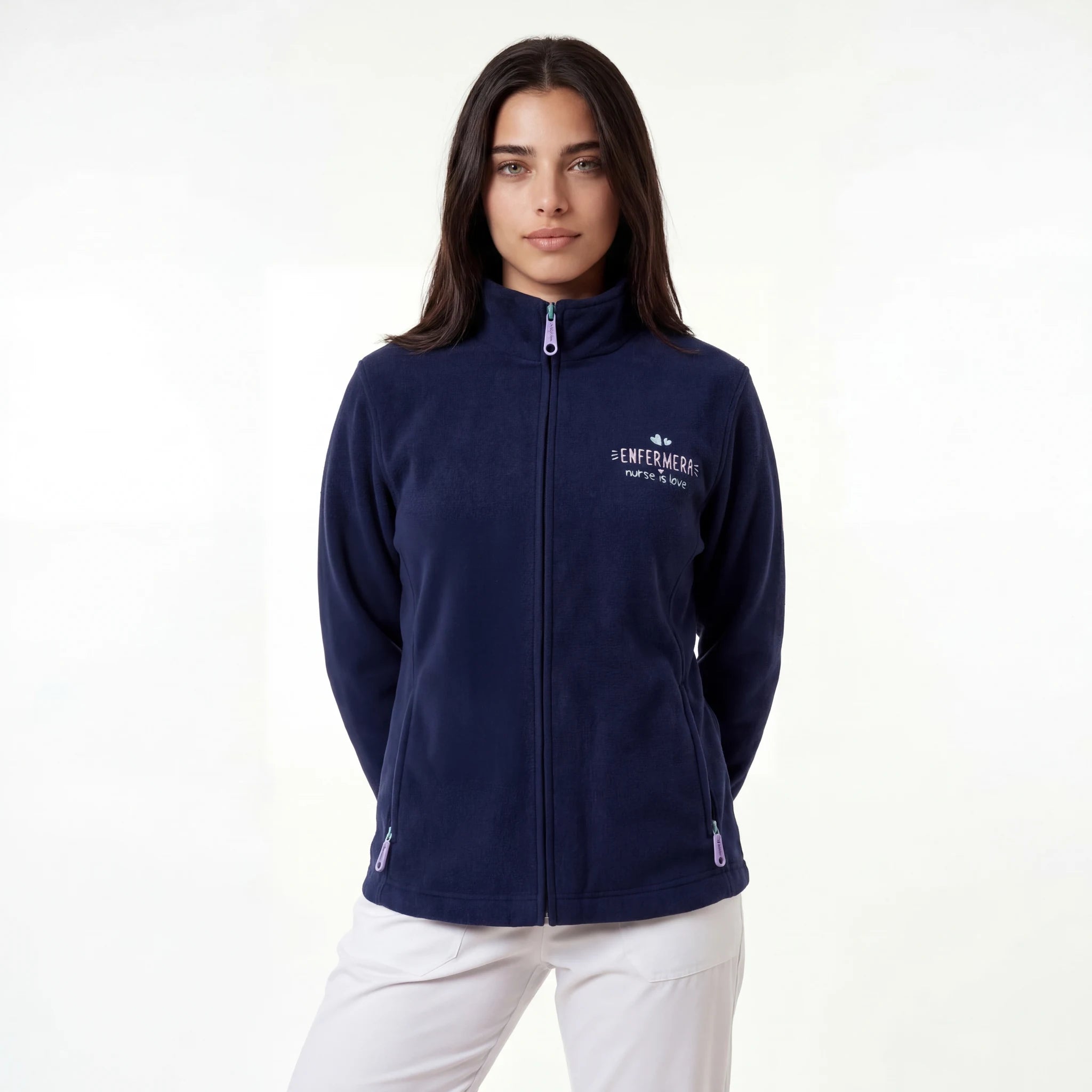 Chaqueta Polar Navy Instrumentos para Enfermeras de Nurse is Love para enfermería y sanidad