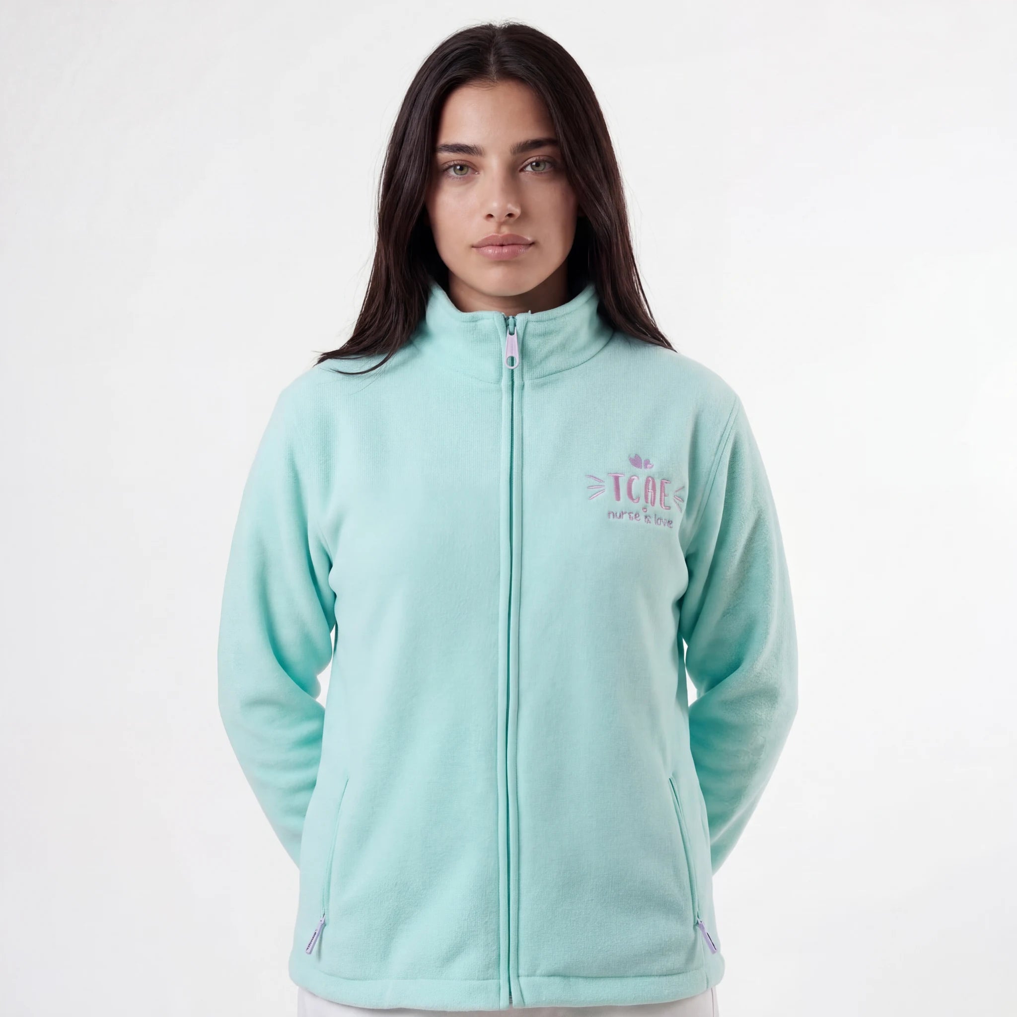 Chaqueta Polar Aqua TCAE de Nurse is Love para enfermería y sanidad