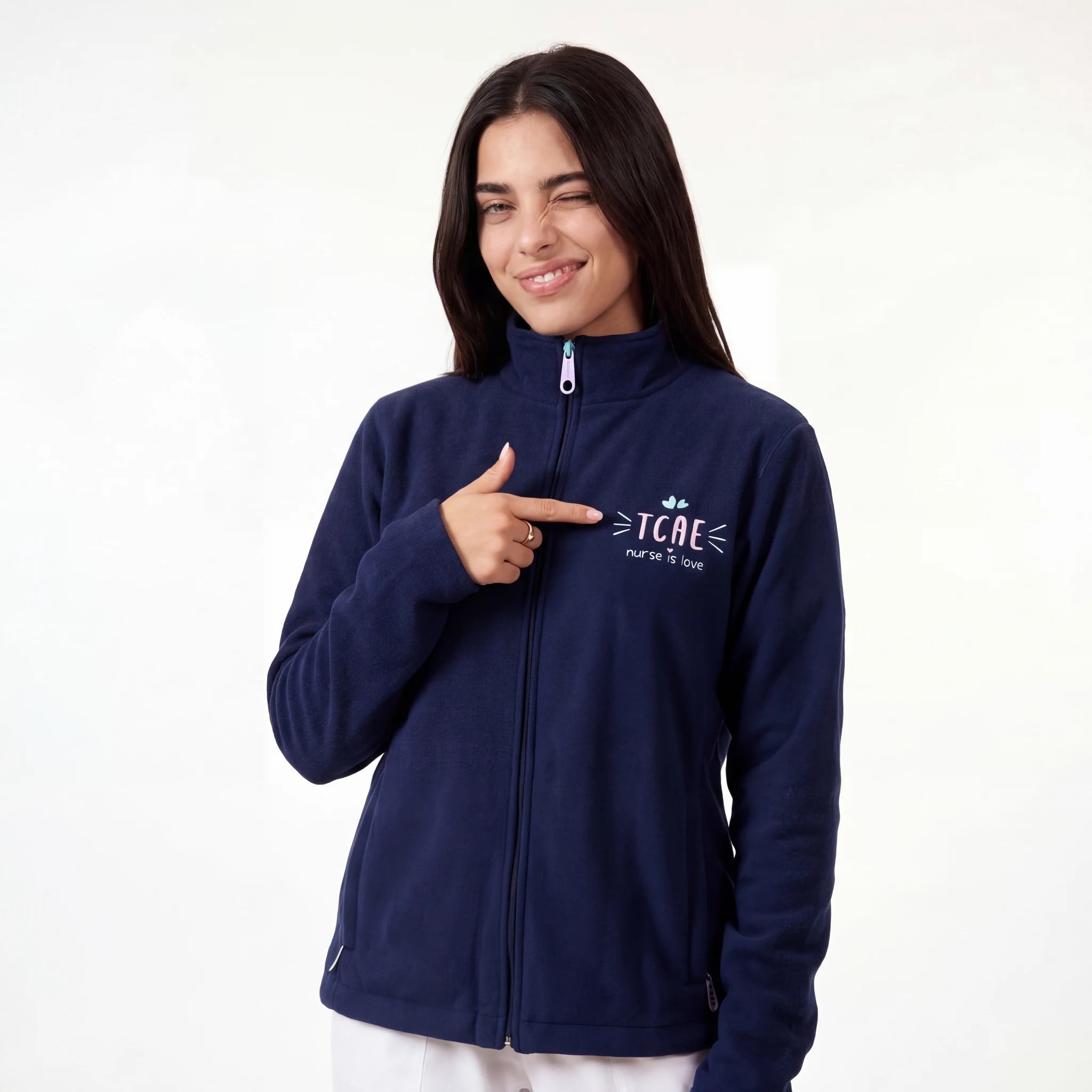 Chaqueta Polar Navy Instrumentos para TCAE de Nurse is Love para enfermería y sanidad