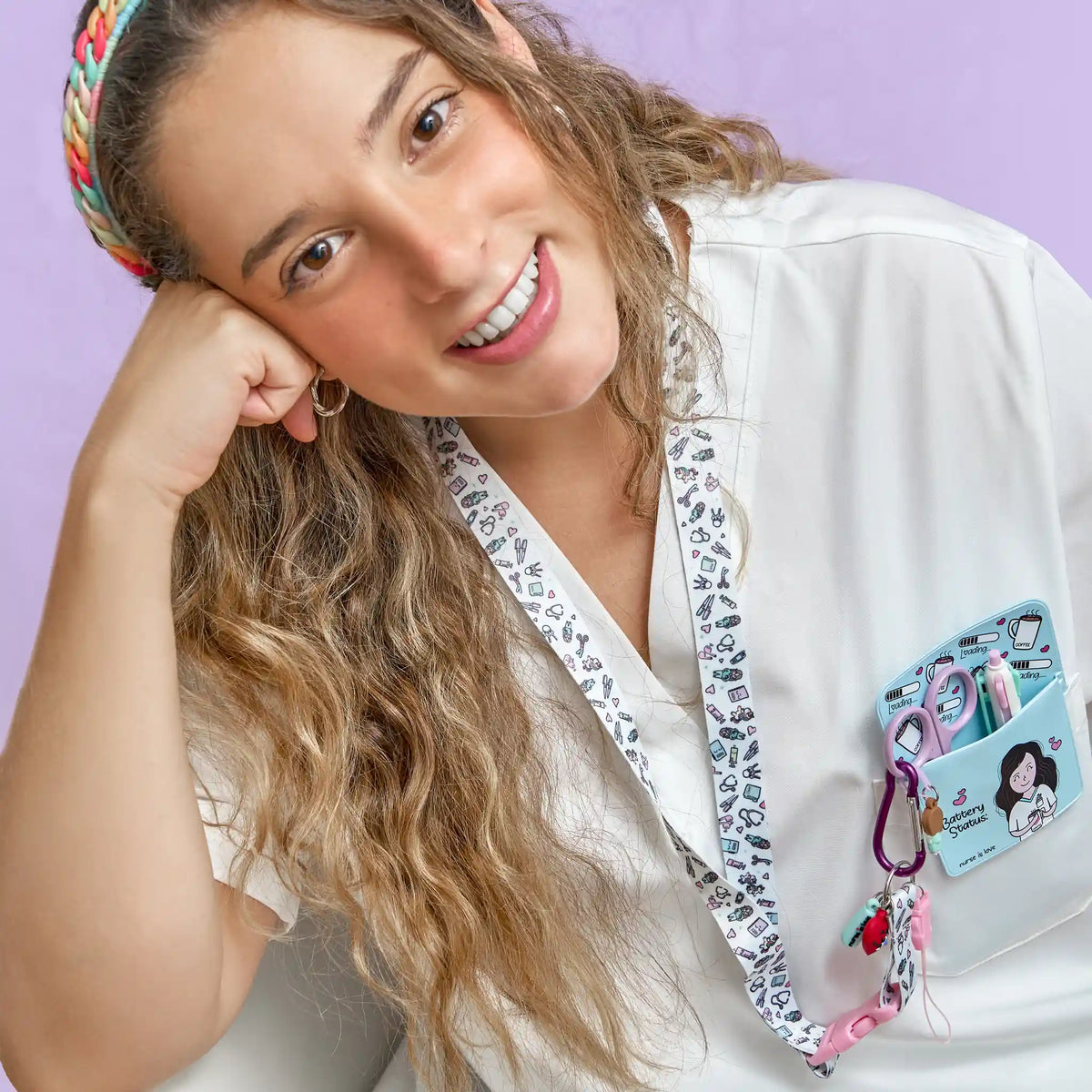 Set para Enfermera Organizador de Bolsillo Lanyard con Tijeras Enfermeria Mayo - Unicornios de Nurse is Love para enfermería y sanidad