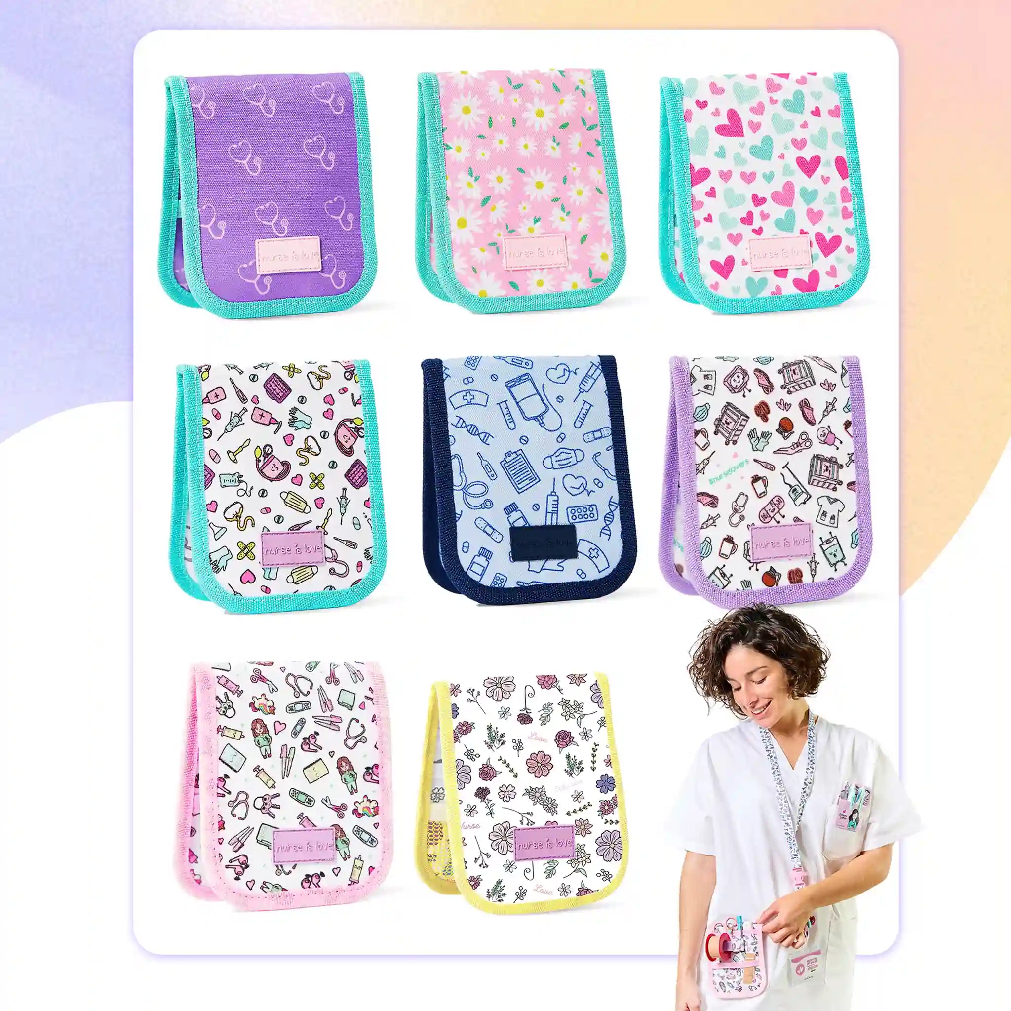 Organizador de Bolsillo Morado Café de Nurse is Love para enfermería y sanidad