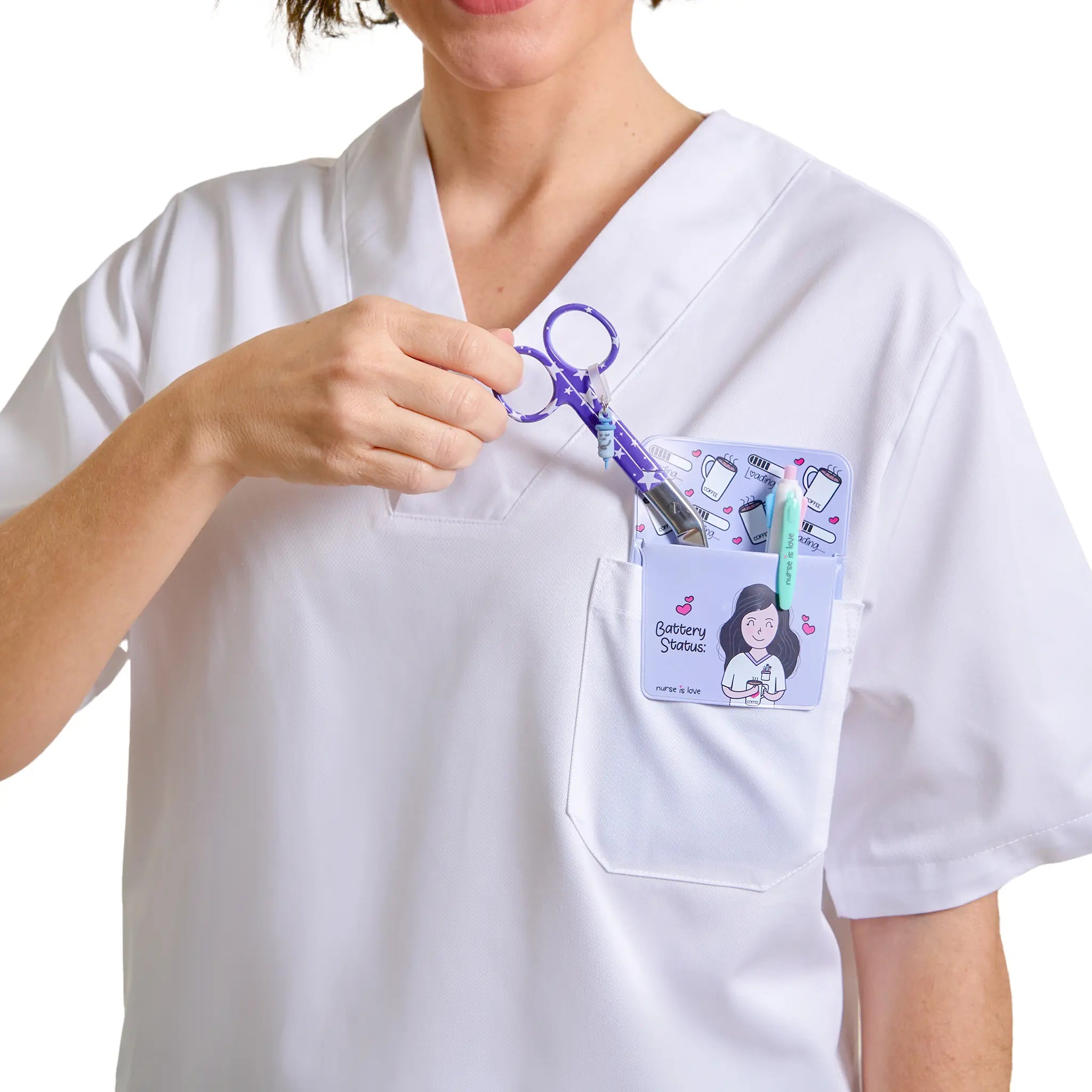 Tijeras Enfermería Pico de Pato Estrellas Azul de Nurse is Love para enfermería y sanidad