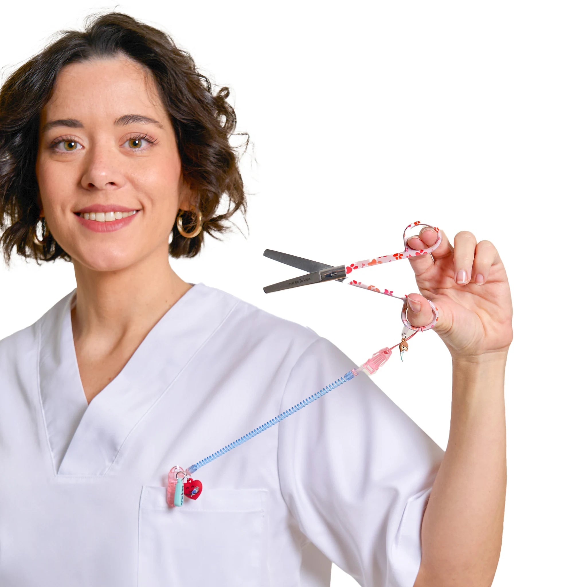Tijeras Enfermería Mayo Huellas de Perro Anaranjado de Nurse is Love para enfermería y sanidad