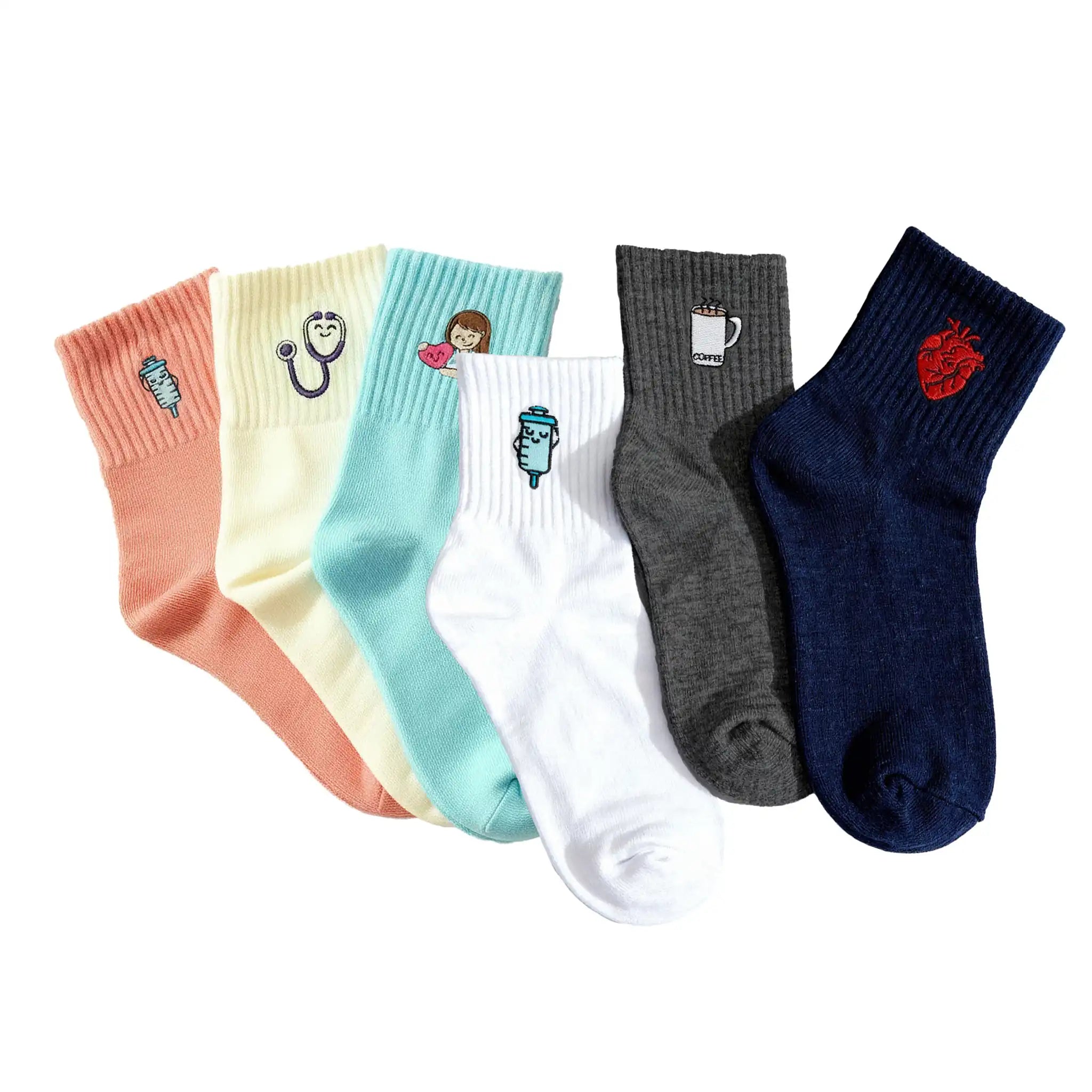 Calcetines para Enfermeras Diseño Variado (Set de 6) de Nurse is Love para enfermería y sanidad