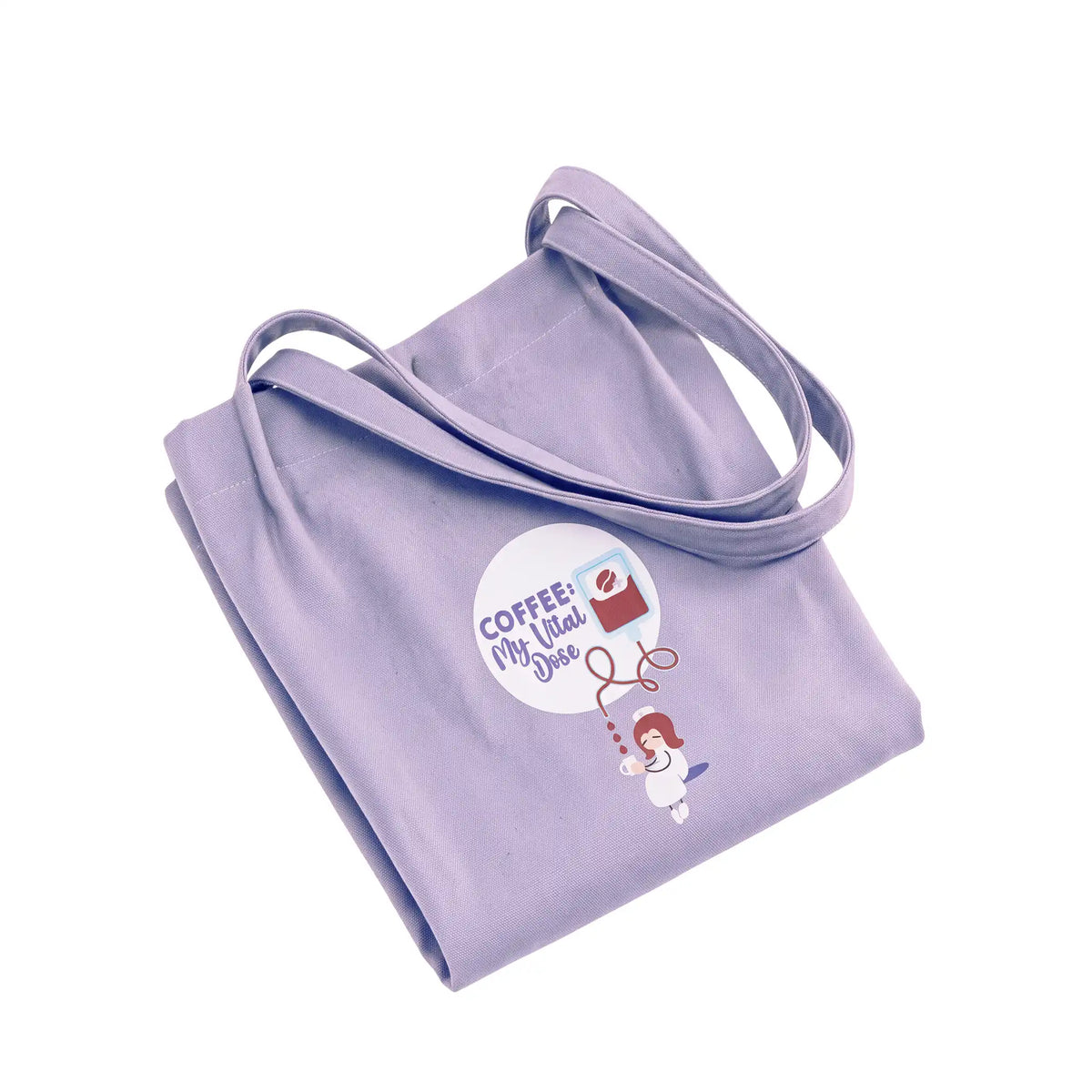 Tote Bag para Enfemeras Morada de Nurse is Love para enfermería y sanidad