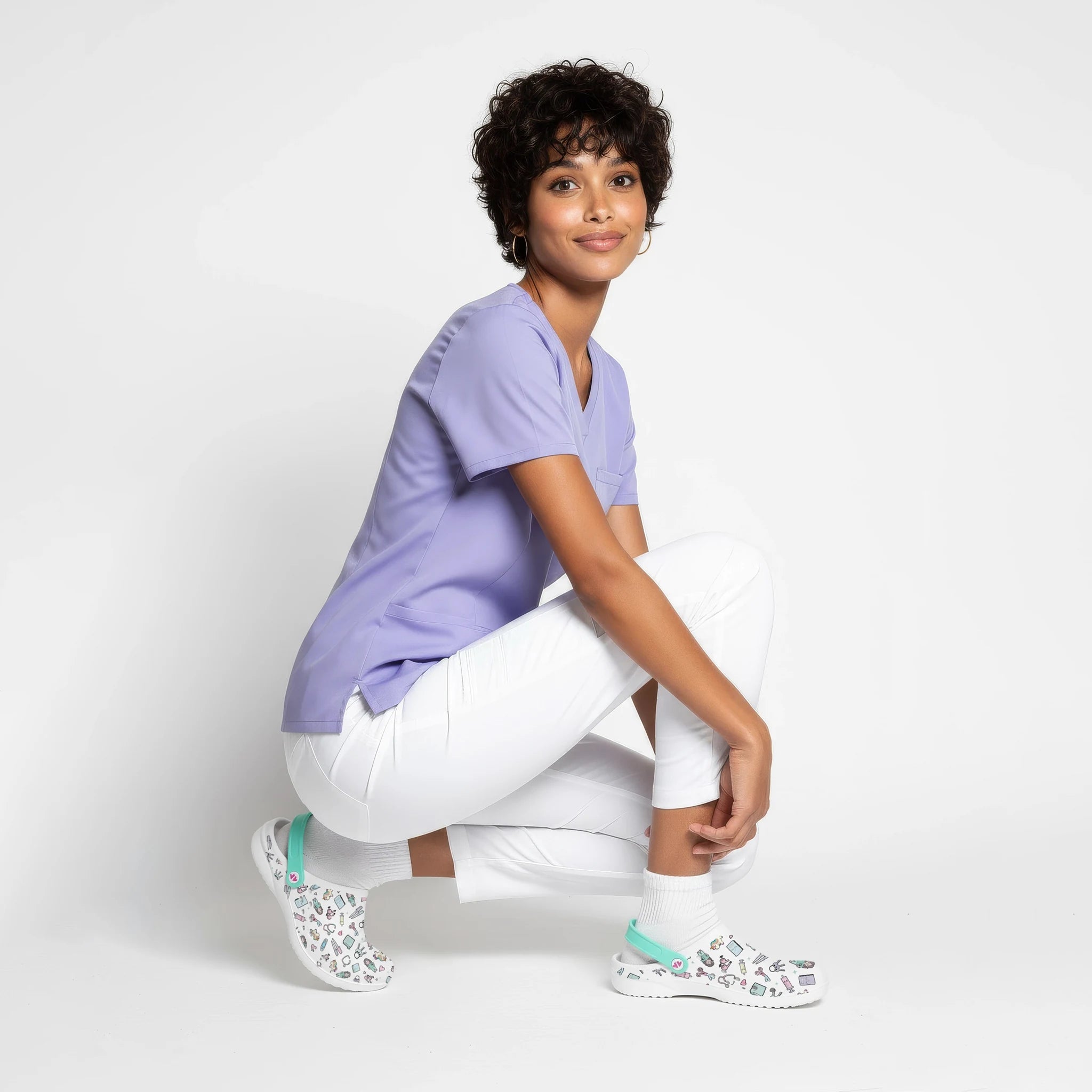 Zuecos para Enfermeras Blanco Aqua de Nurse is Love para enfermería y sanidad