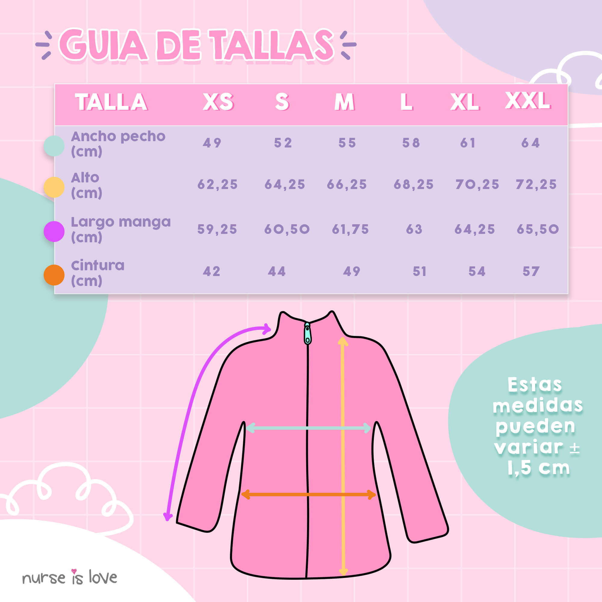 Chaqueta Polar Rosa para Enfermera