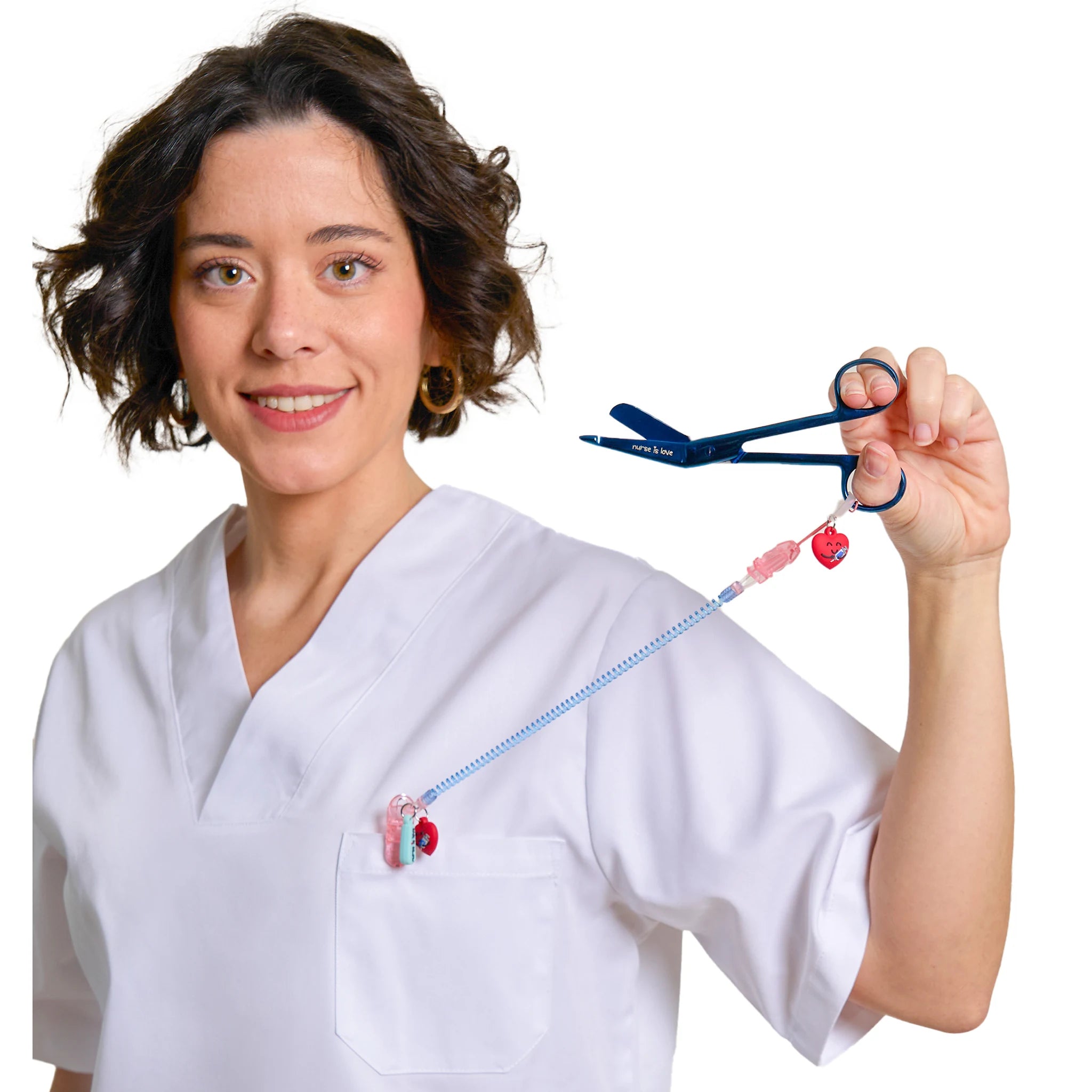 Tijeras Enfermería Pico de Pato Cromium Azul de Nurse is Love para enfermería y sanidad