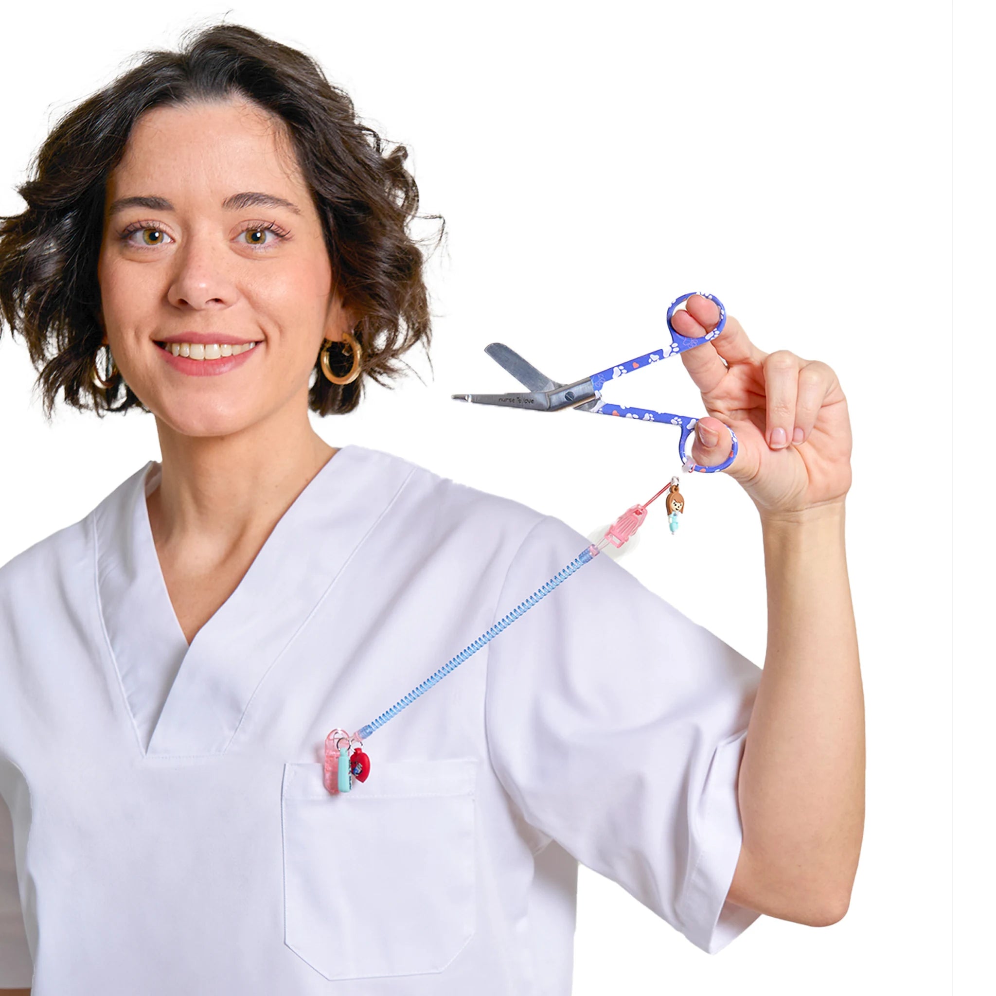 Tijeras Enfermería Pico de Pato Huellas de Perro Azul de Nurse is Love para enfermería y sanidad