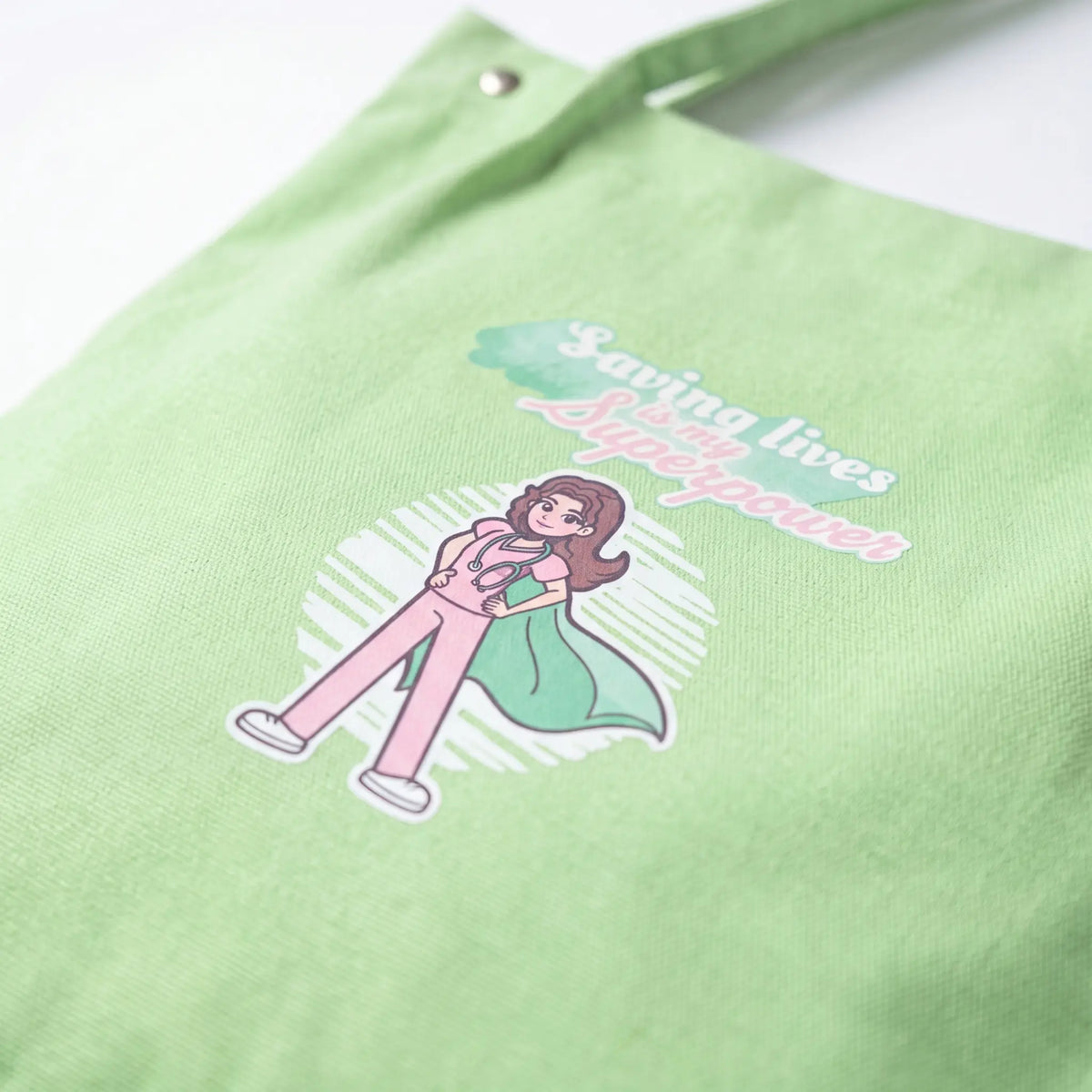 Tote Bag para Enfemeras Verde de Nurse is Love para enfermería y sanidad