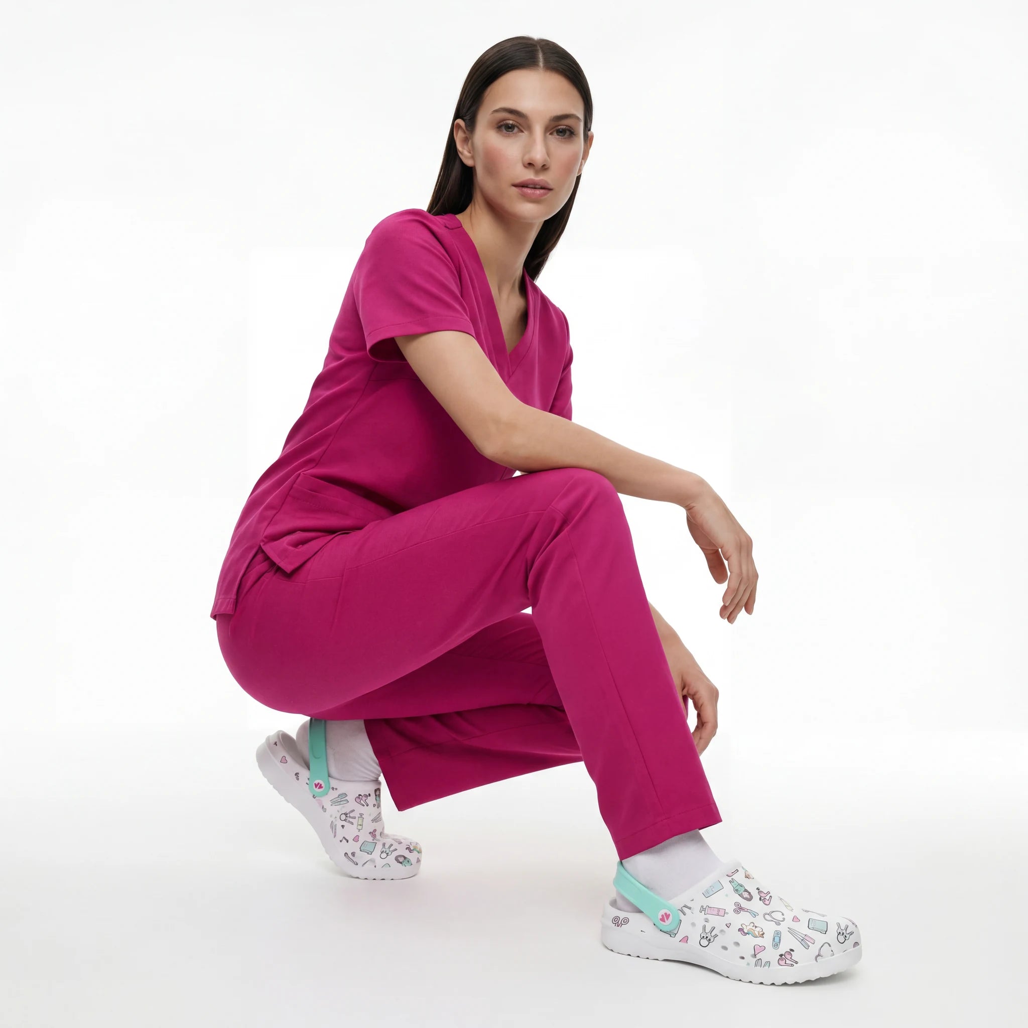 Zuecos para Enfermeras Blanco Aqua de Nurse is Love para enfermería y sanidad